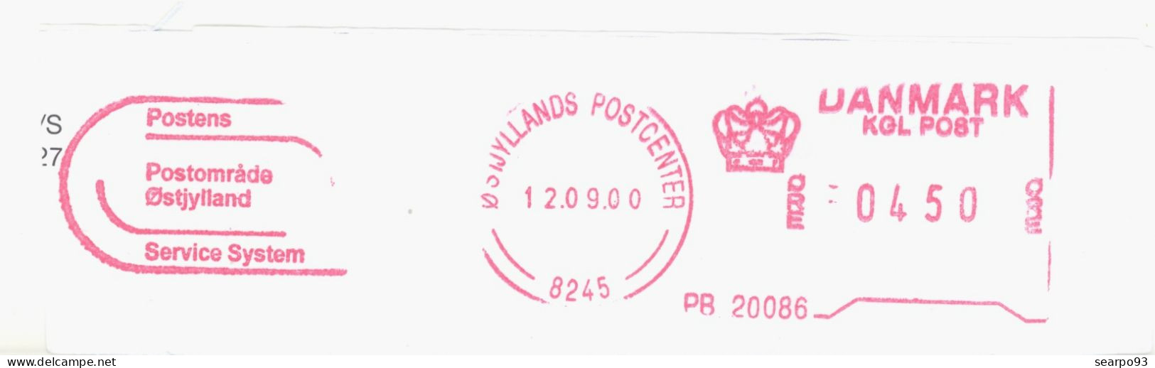 DANMARK. METER SLOGAN. OSTJYLLAND. 2000 - Maschinenstempel (EMA)