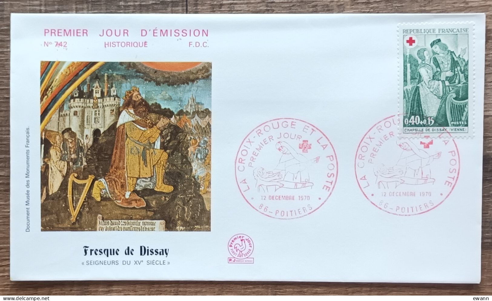 FDC 1970 - YT N°1661 - CROIX ROUGE - POITIERS - 1970-1979
