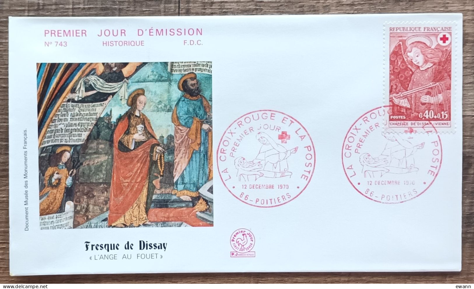 FDC 1970 - YT N°1662 - CROIX ROUGE - POITIERS - 1970-1979