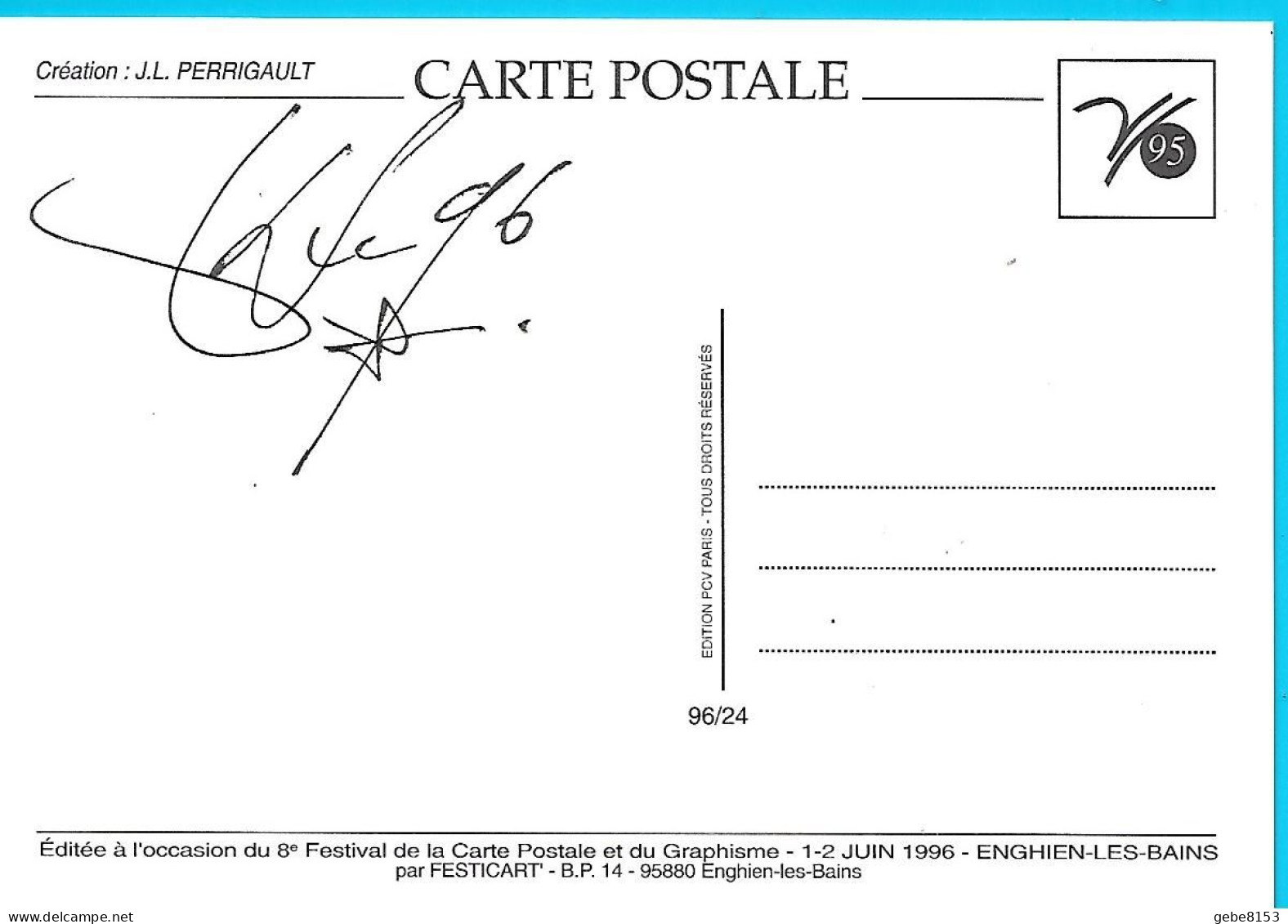 CP Dédicacée, Créée Pour Le 8ème Festival De La CP D'Enghien En 1996 - Enghien Les Bains
