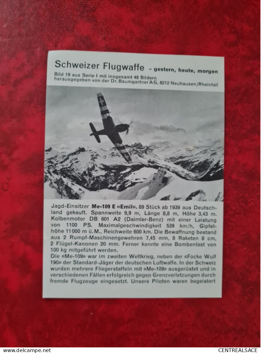 IMAGES SCHWEITZER FLUGWAFFE ME 109 E EMIL ET MESSERSCHMITT ME 108 B TAIFUN - Sonstige & Ohne Zuordnung