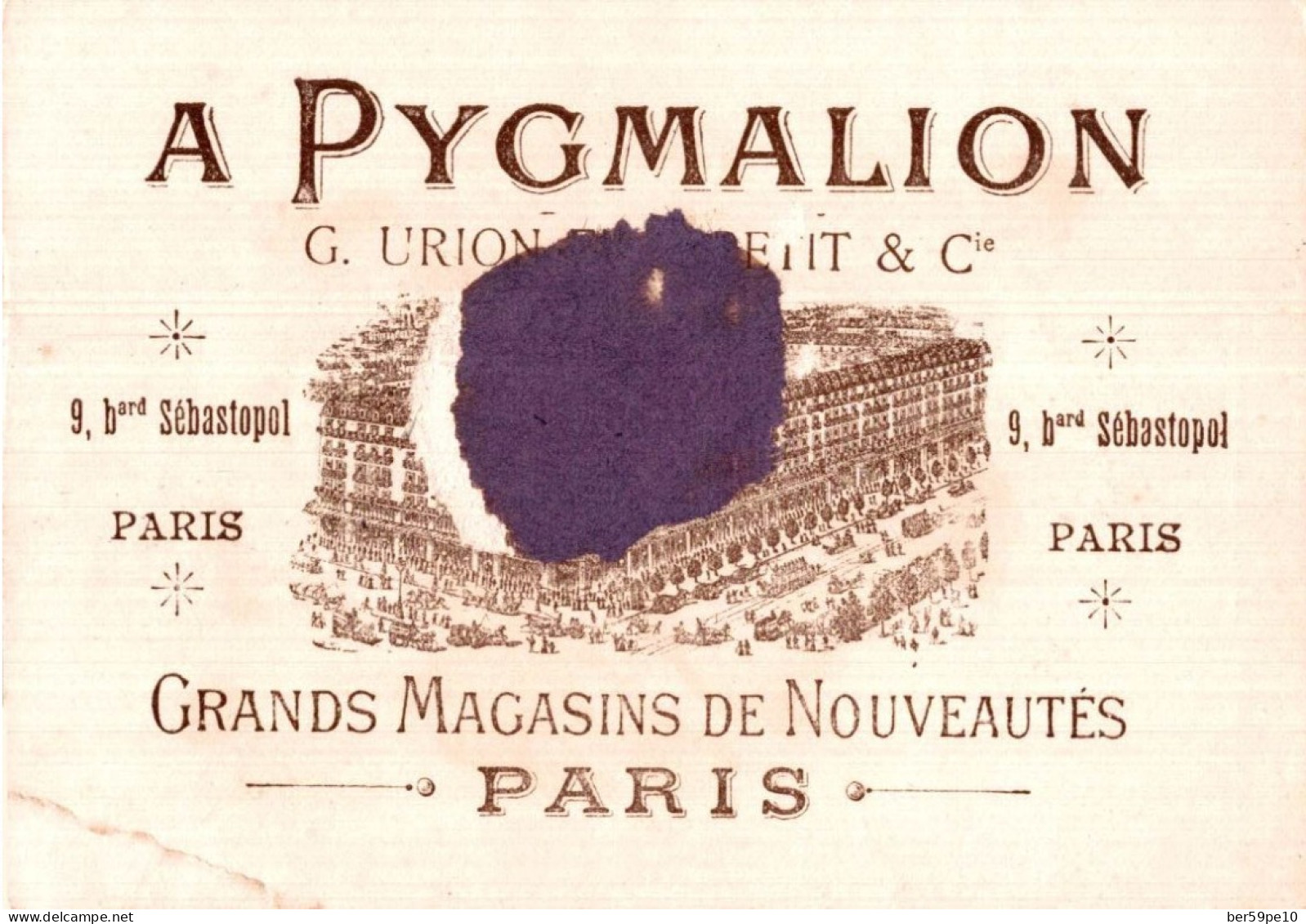 CHROMO A PYGMALION GRANDS MAGASINS DE NOUVEAUTES PARIS RETOUR DU MARCHE CATASTROPHE ! LES OEUFS SONT CASSES - Sonstige & Ohne Zuordnung