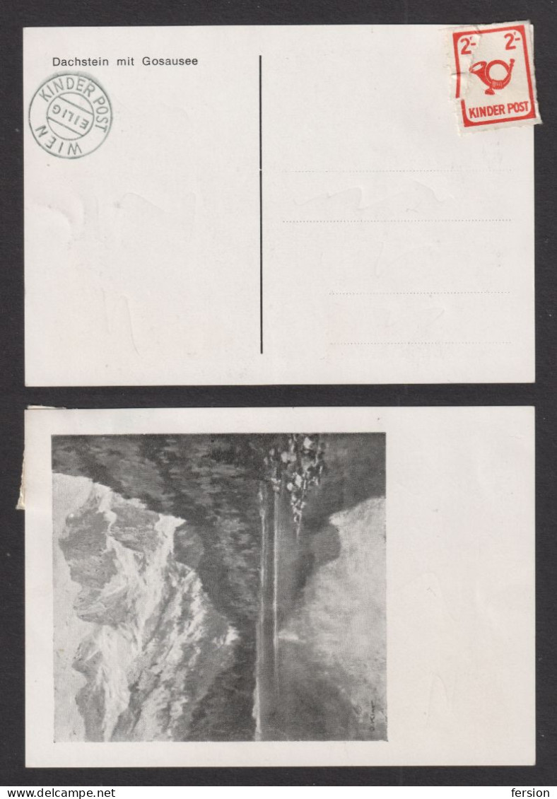 Dachstein Gosausee ALPS Mountain ALPEN  LAKE Postcard Children POST Piatnik LABEL VIGNETTE CINDERELLA AUSTRIA - Sonstige & Ohne Zuordnung