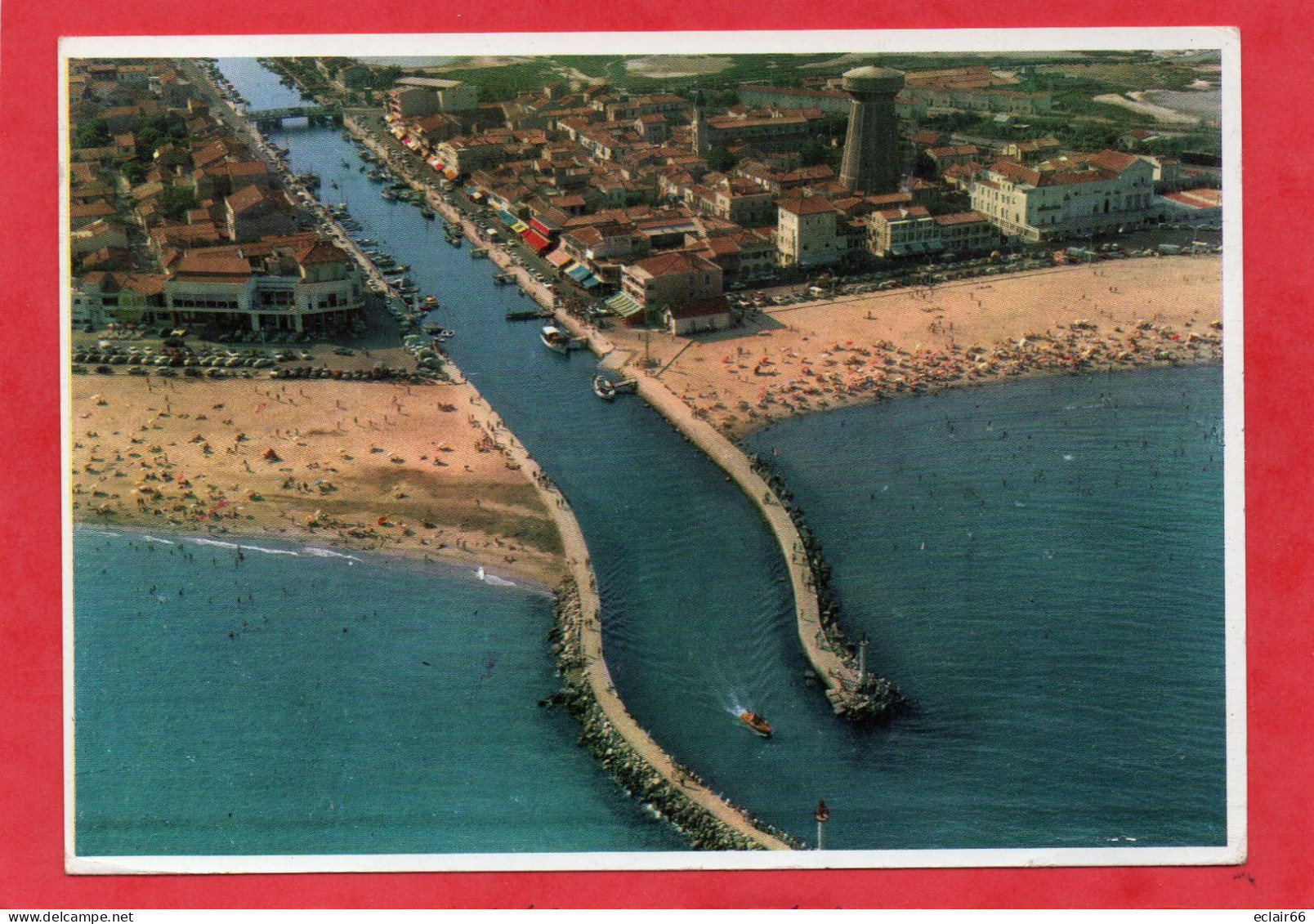 34 PALAVAS LES FLOTS--VUE GENERALE AERIENNE AU 1er PLAN LE CANAL ED SL CPM Année 1965 N° 16.057 Impeccable - Palavas Les Flots