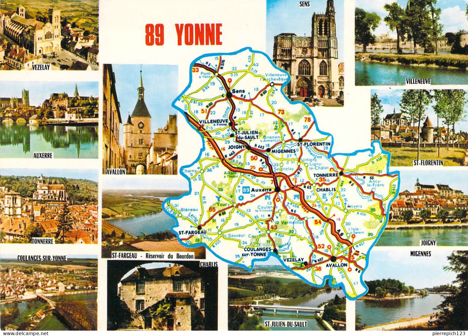 89 - Yonne - Carte Géographique - Multivues - Other & Unclassified