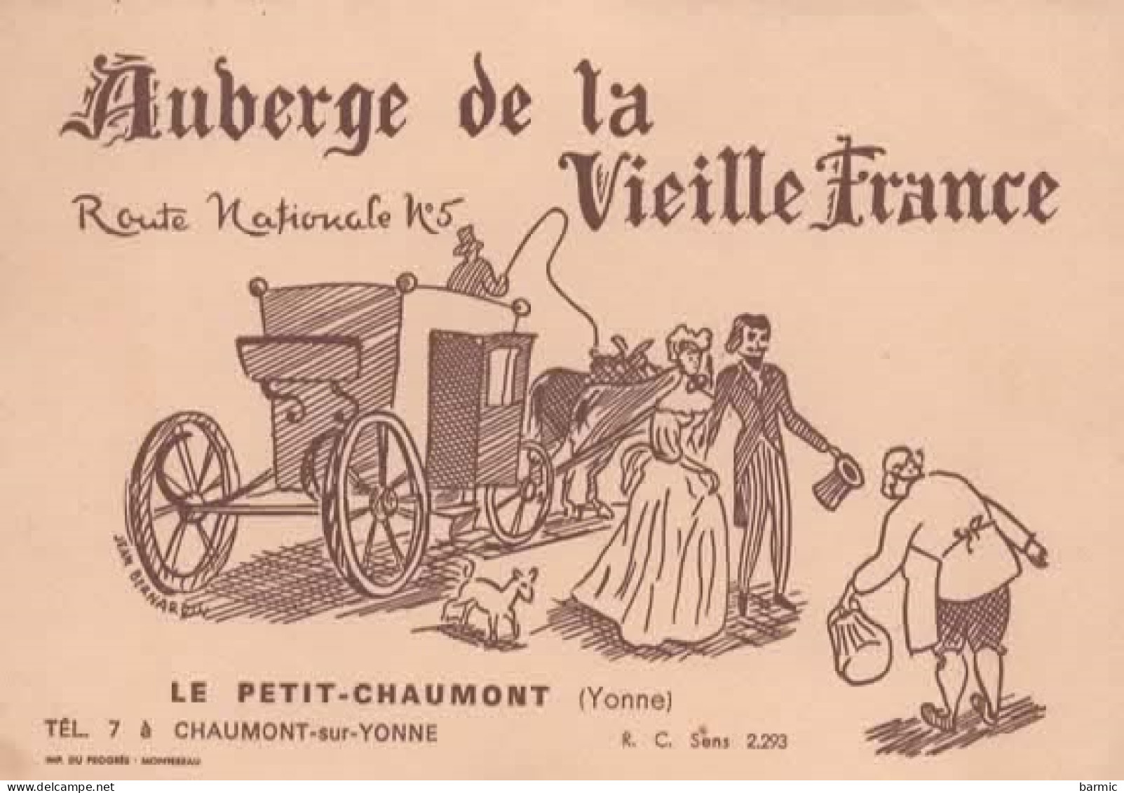 CHAUMONT SUR YONNE, AUBERGE DE LA VIEILLE FRANCE REF 16242 - Advertising