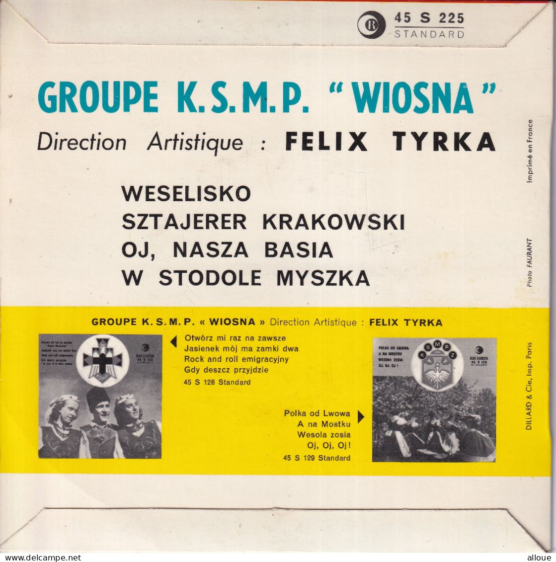 GROUPE K.S.M.P. "WIOSNA" - FELIX TYRKA  - FR EP - WESELISKO + 3 - Musiques Du Monde