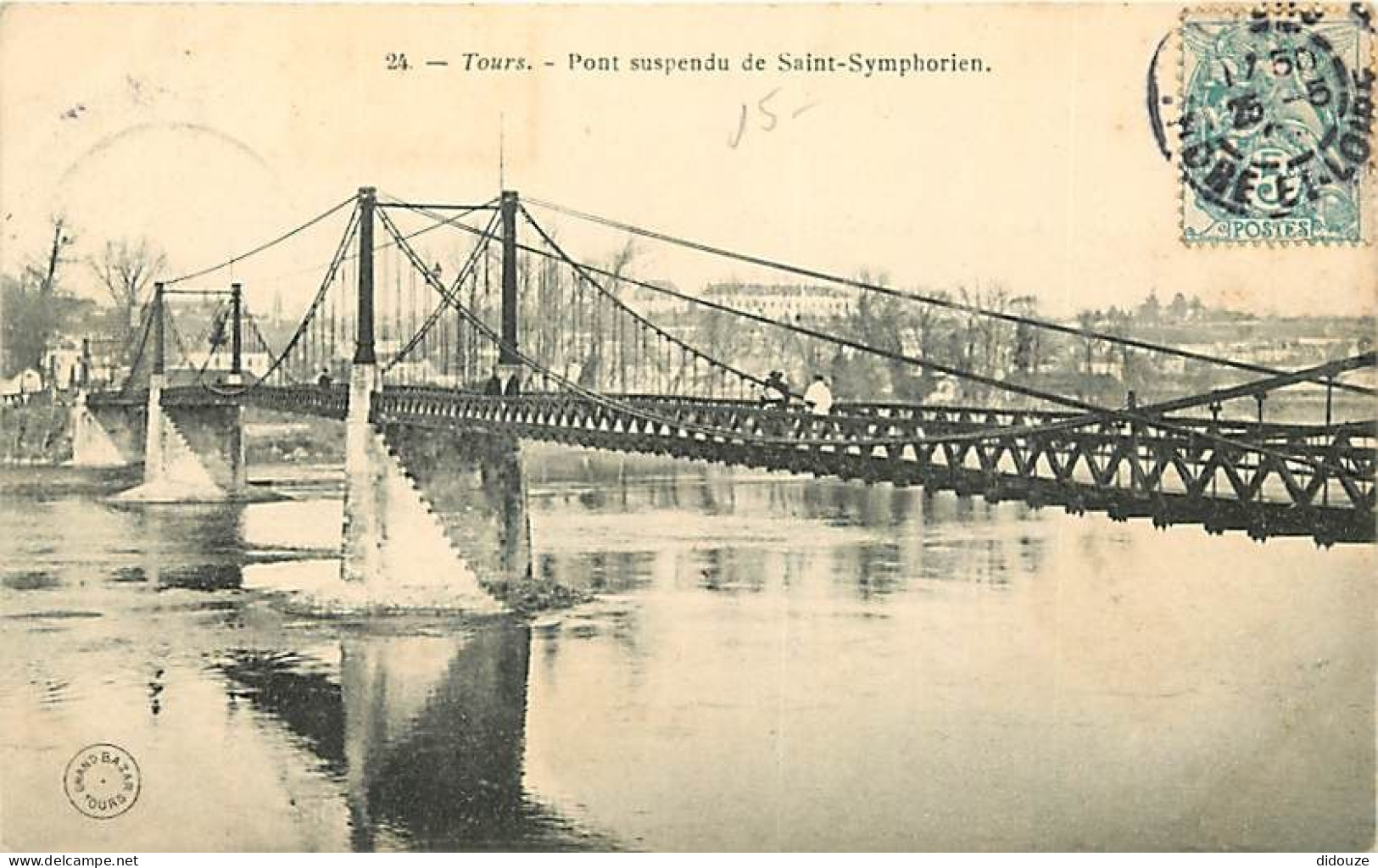 37 - Tours - Pont Suspendu De Saint-Symphorien - Précurseur - Oblitération Ronde De 1904 - CPA - Voir Scans Recto-Verso - Tours