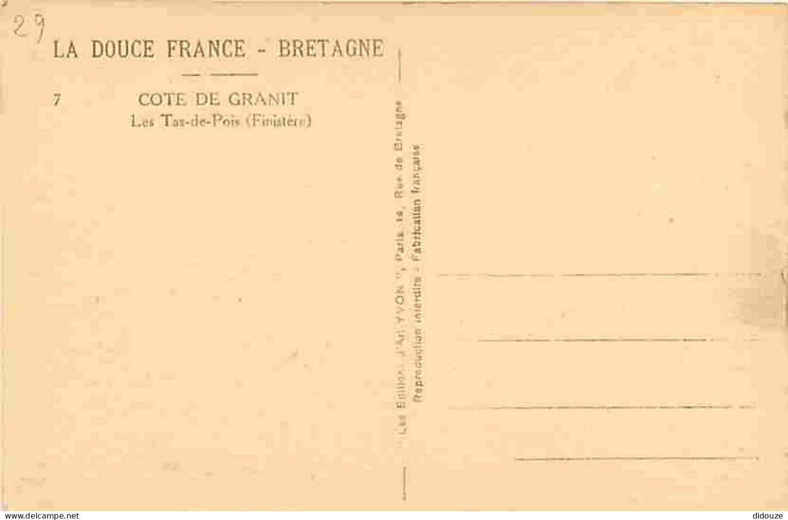 29 - Finistère - La Cote De Granit - Le Tas De Pois - CPA - Voir Scans Recto-Verso - Other & Unclassified