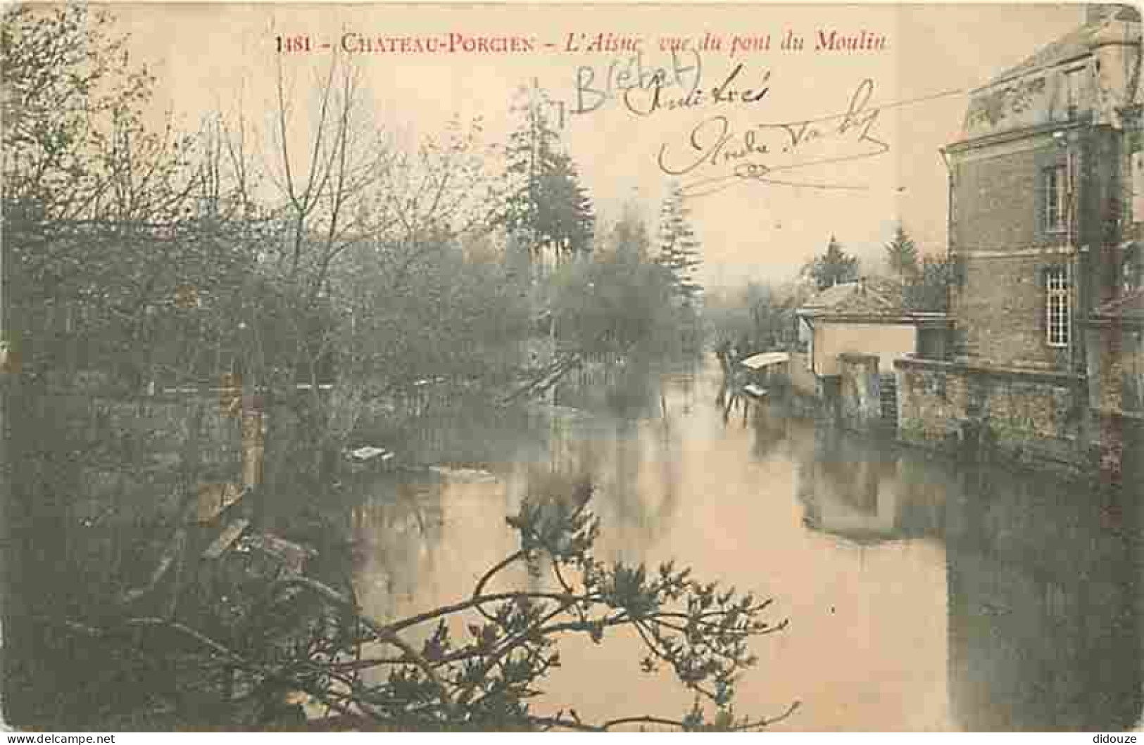 08 - Château-Porcien - L'Aisne Vue Du Pont Du Moulin - Précurseur - Oblitération Ronde De 1905 - CPA - Voir Scans Recto- - Chateau Porcien