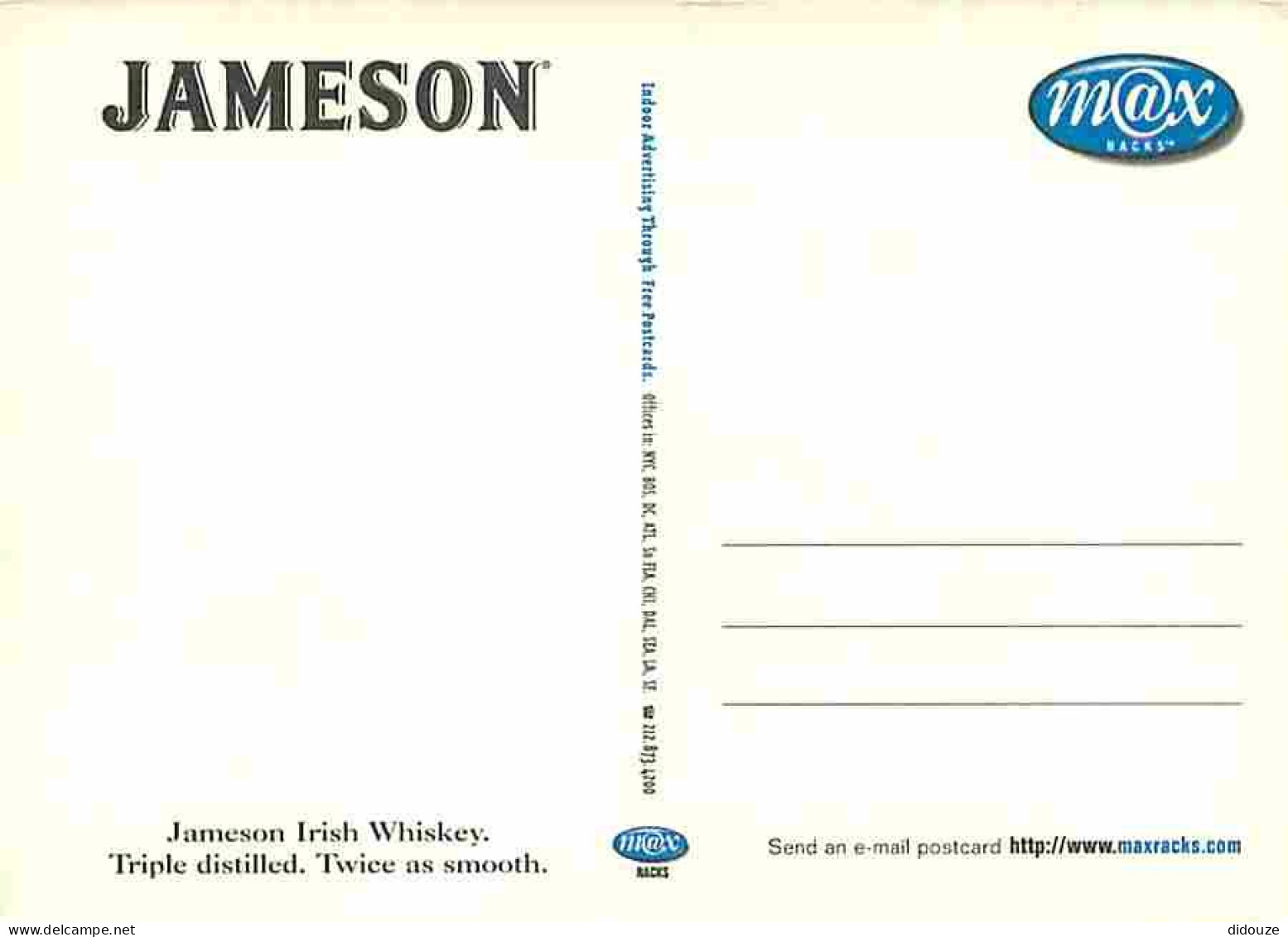 Publicite - Jameson - Jameson Irish Whiskey - Whisky Irlandais - Carte Neuve - CPM - Voir Scans Recto-Verso - Werbepostkarten