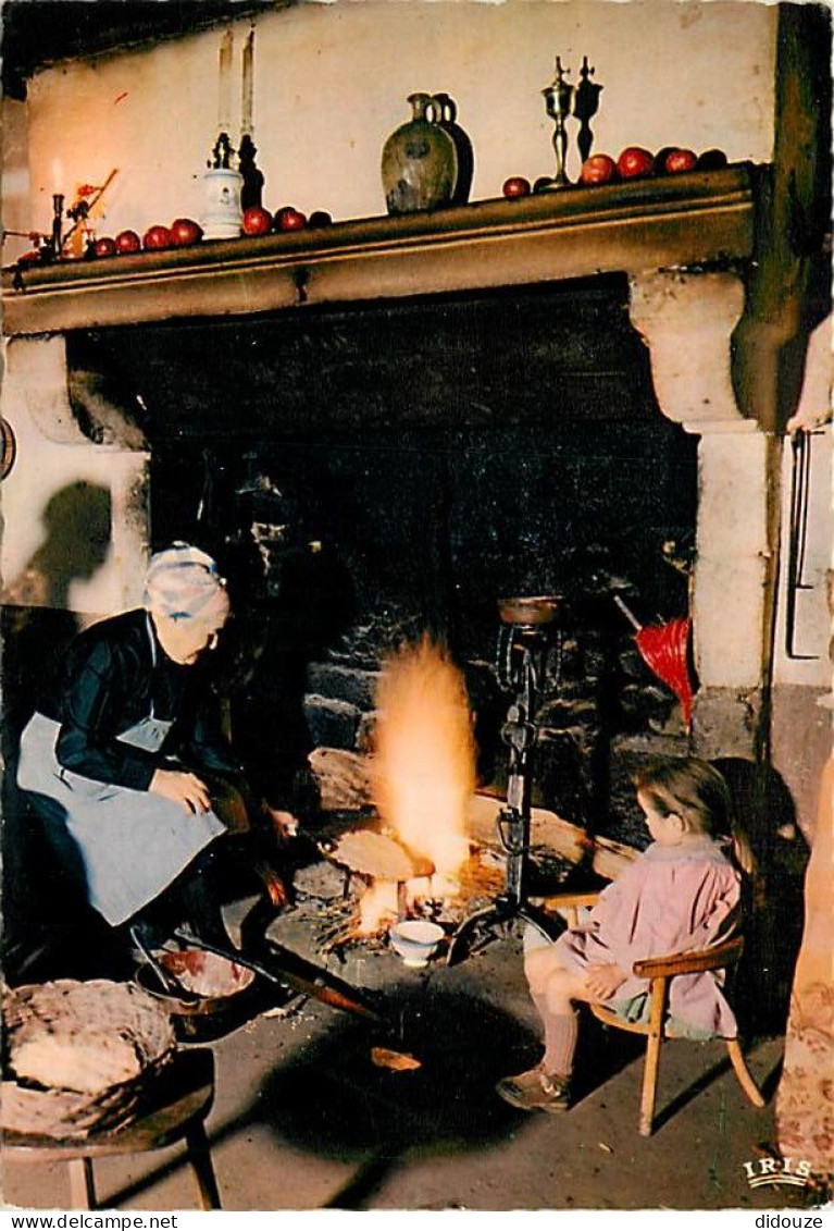 Folklore - Limousin - Beau Pays Braves Gens - Le Feu De Sarment Flambe Et Pétille, La Cati Humecte La Poêle Avec Un Ling - Costumes