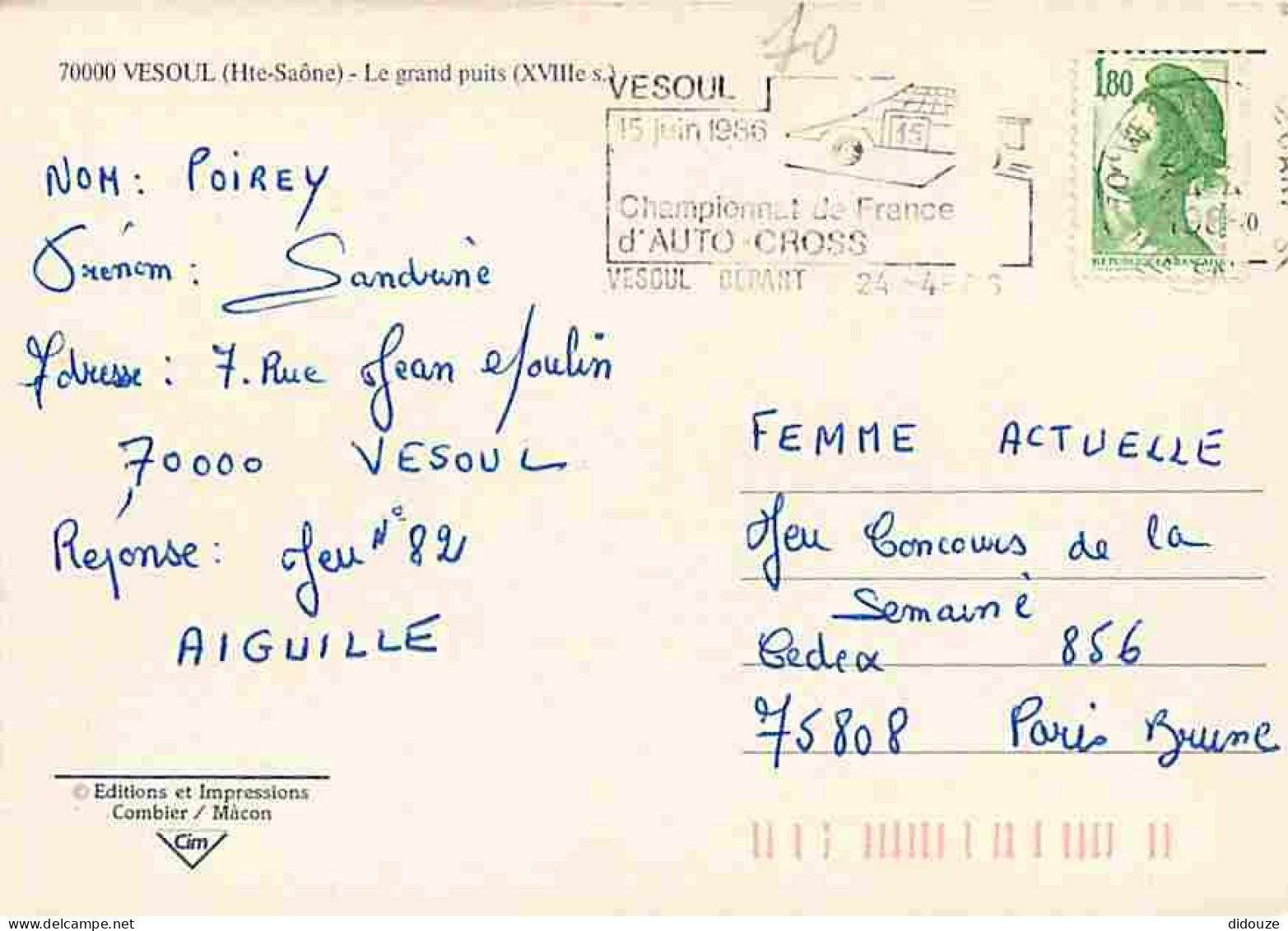 70 - Vesoul - Le Grand Puits - Flamme Postale - CPM - Voir Scans Recto-Verso - Vesoul