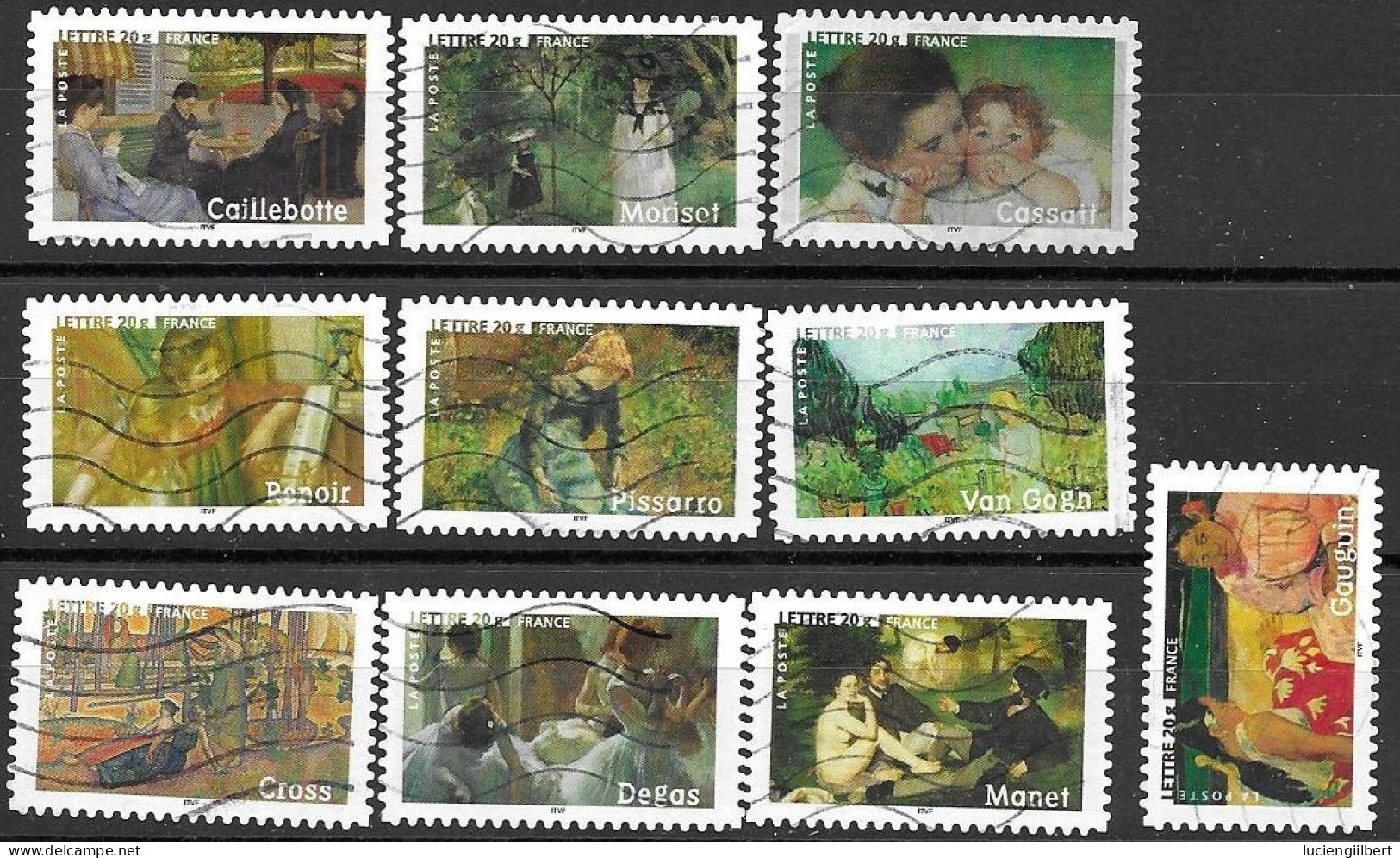 TIMBRE N° 74 A 83 -  SERIE    - ADHESIF  -  LES IMPRESSIONNISTES   - OBLITERE  - 2006 - Used Stamps