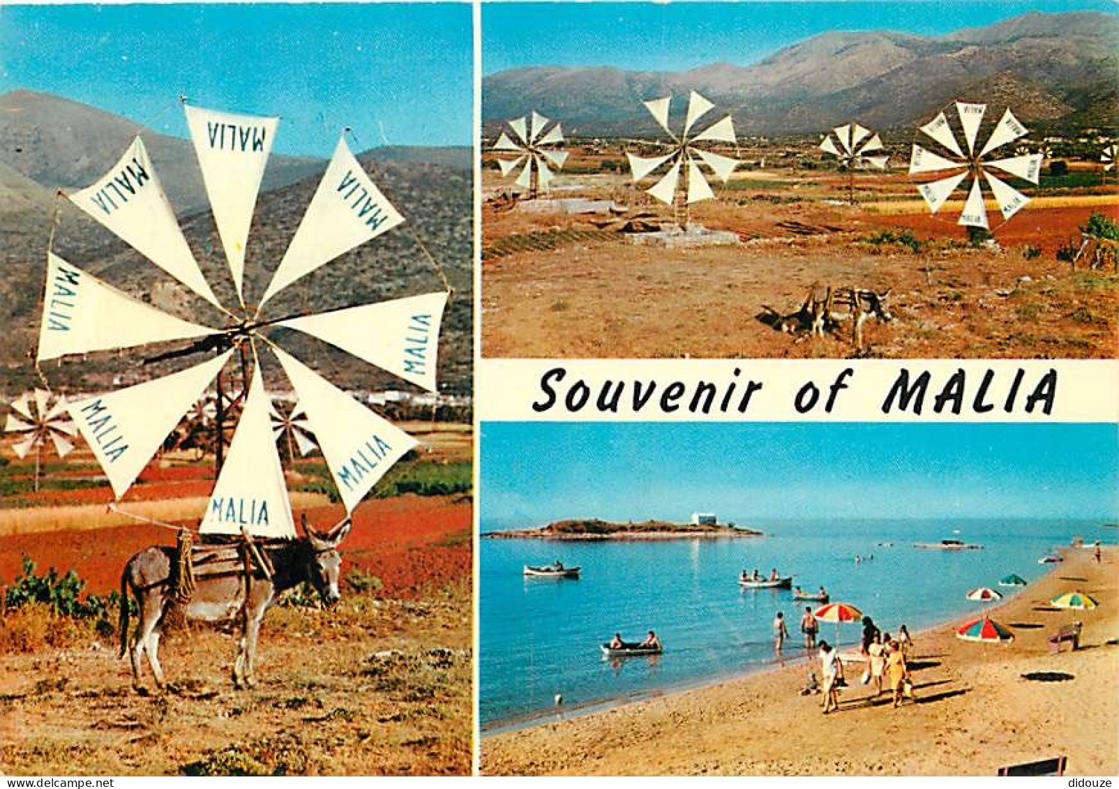 Grèce - Malia - Multivues - Anes - Scènes De Plage - Carte Neuve - CPM - Voir Scans Recto-Verso - Greece