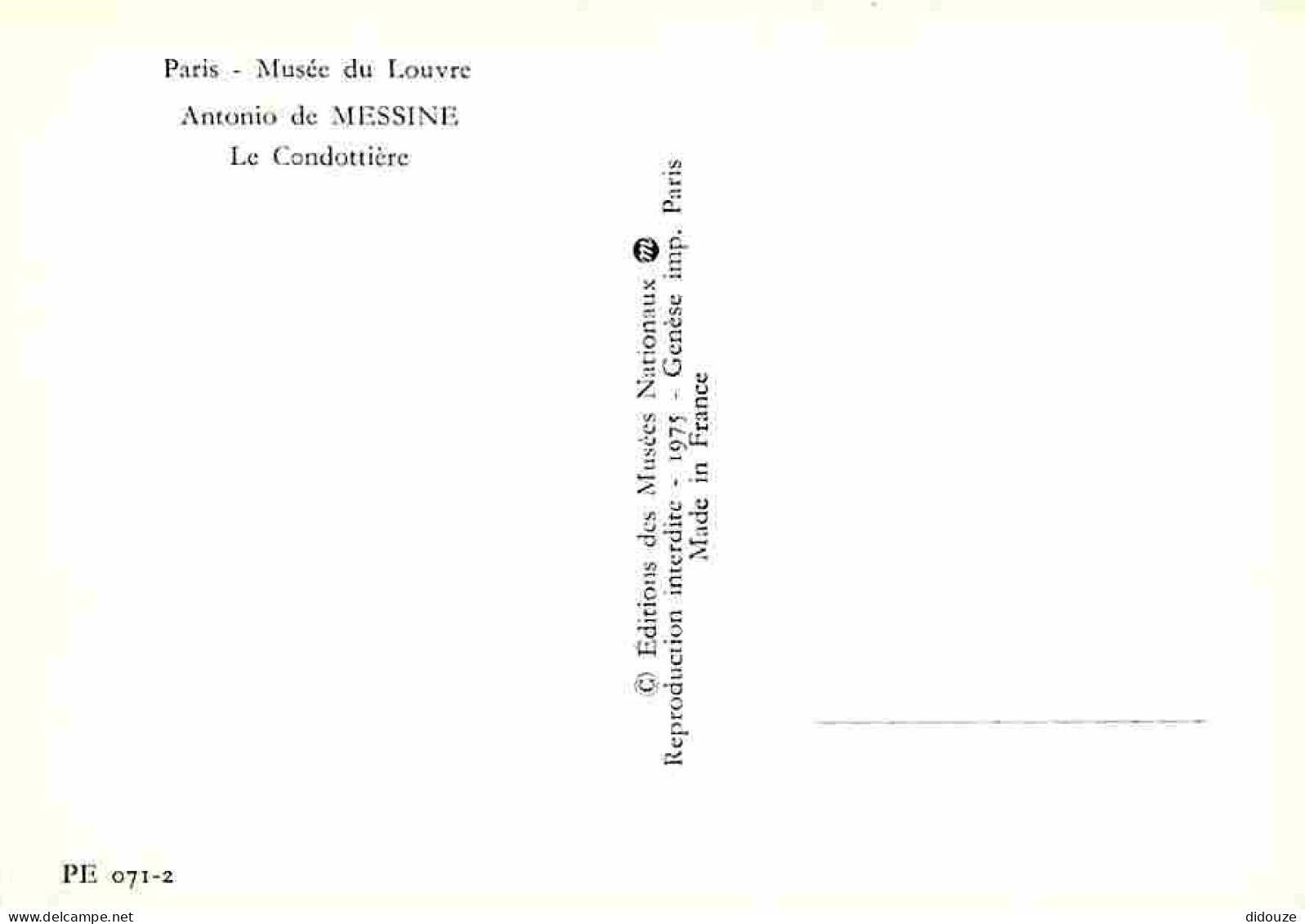 Art - Peinture - Antonio De Messine - Le Condottière - Carte Neuve - Musée Du Louvre - CPM - Voir Scans Recto-Verso - Peintures & Tableaux