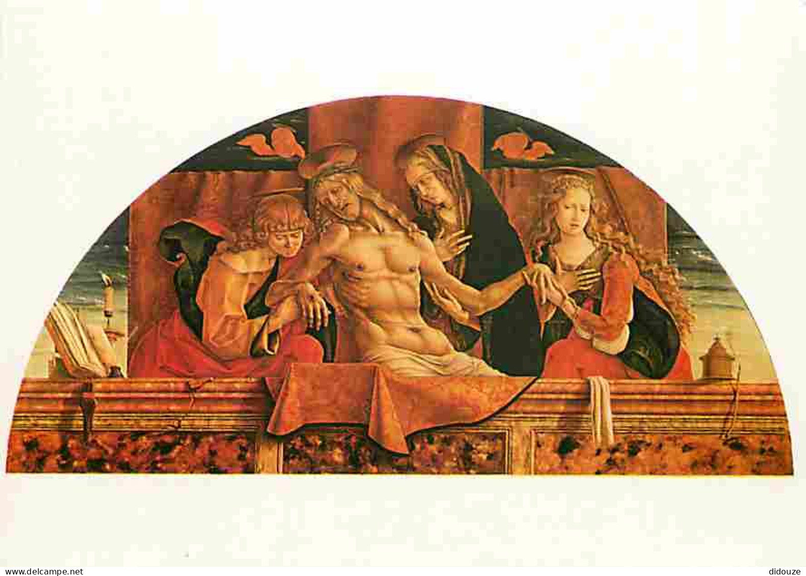 Art - Peinture - Carlo Crivelli - La Pietà - Description Du Tableau Au Dos - CPM - Voir Scans Recto-Verso - Peintures & Tableaux