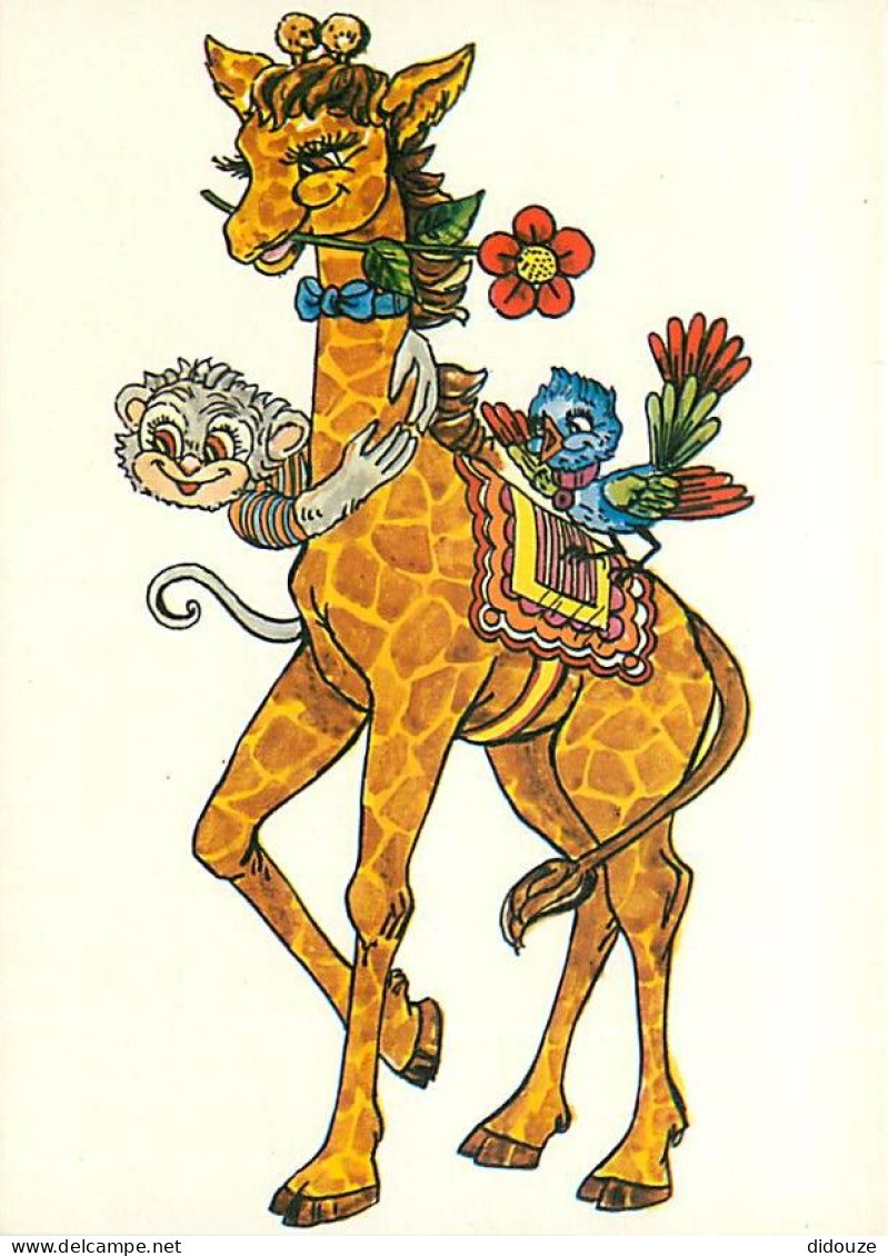 Animaux - Girafes - Illustration - Girafon - Carte Neuve - CPM - Voir Scans Recto-Verso - Giraffe