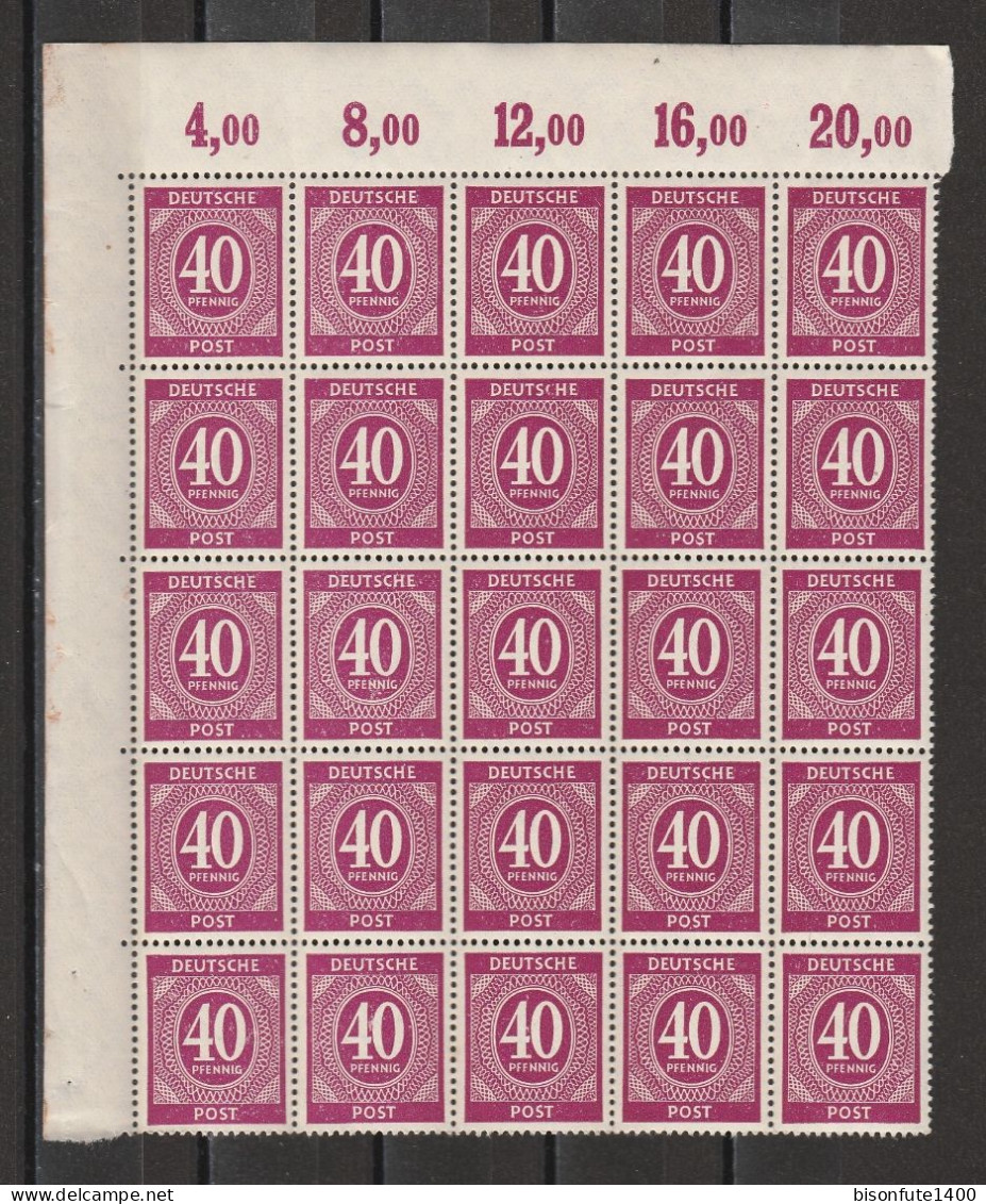 Allemagne 1946 : Timbres Yvert & Tellier N° 19 En Feuille D'époque ( 25 Timbres + Bord De Feuille ). - Nuevos