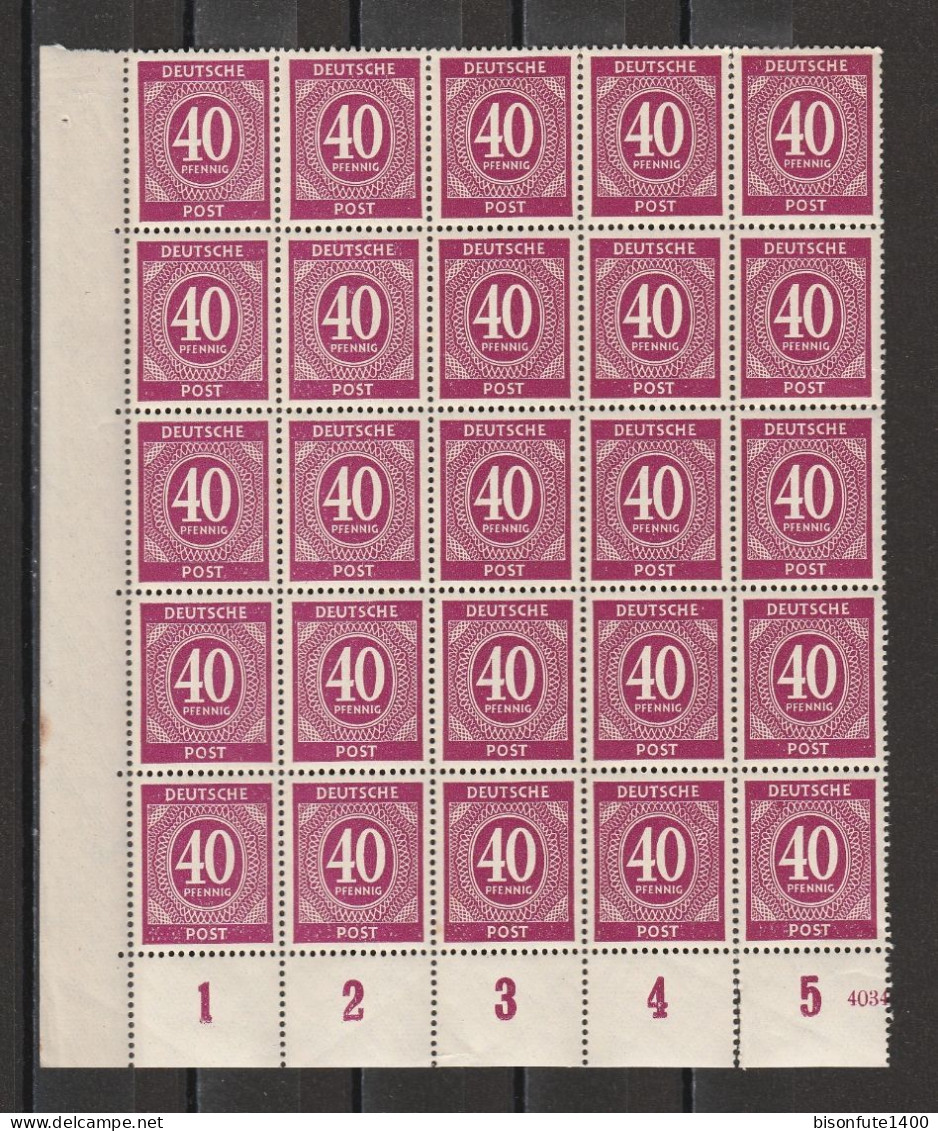 Allemagne 1946 : Timbres Yvert & Tellier N° 19 En Feuille D'époque ( 25 Timbres + Bord De Feuille ). - Neufs