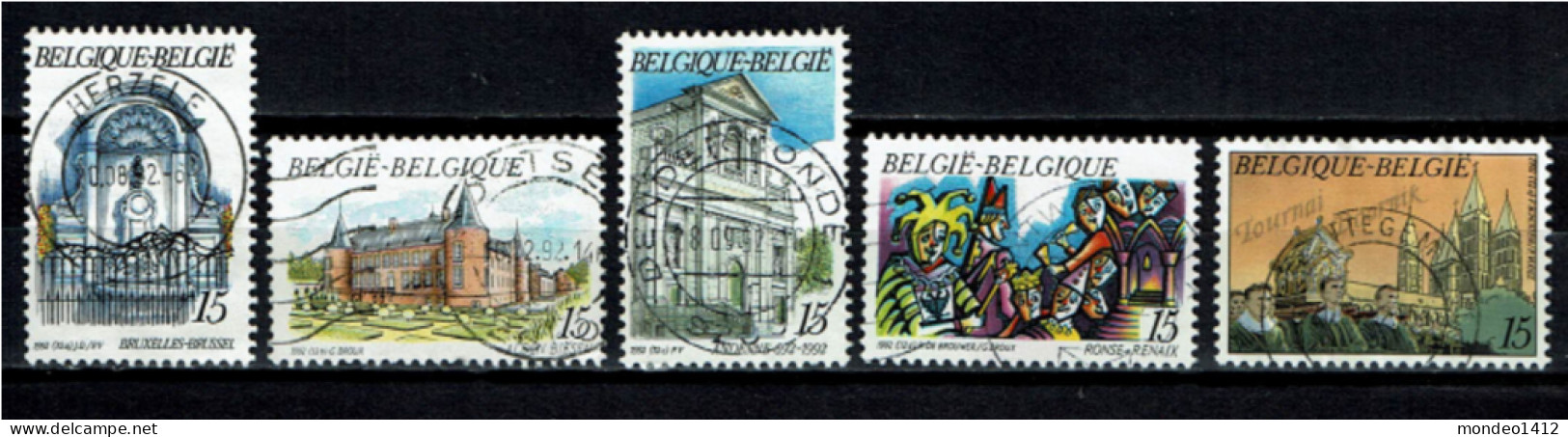 België 1994 OBP 2561/2565 - Y&T 2555/59 - Tourisme, Bertem, Kanegem, Schaarbeek, Aubechies, St-Séverin-en-Condroz - Usados