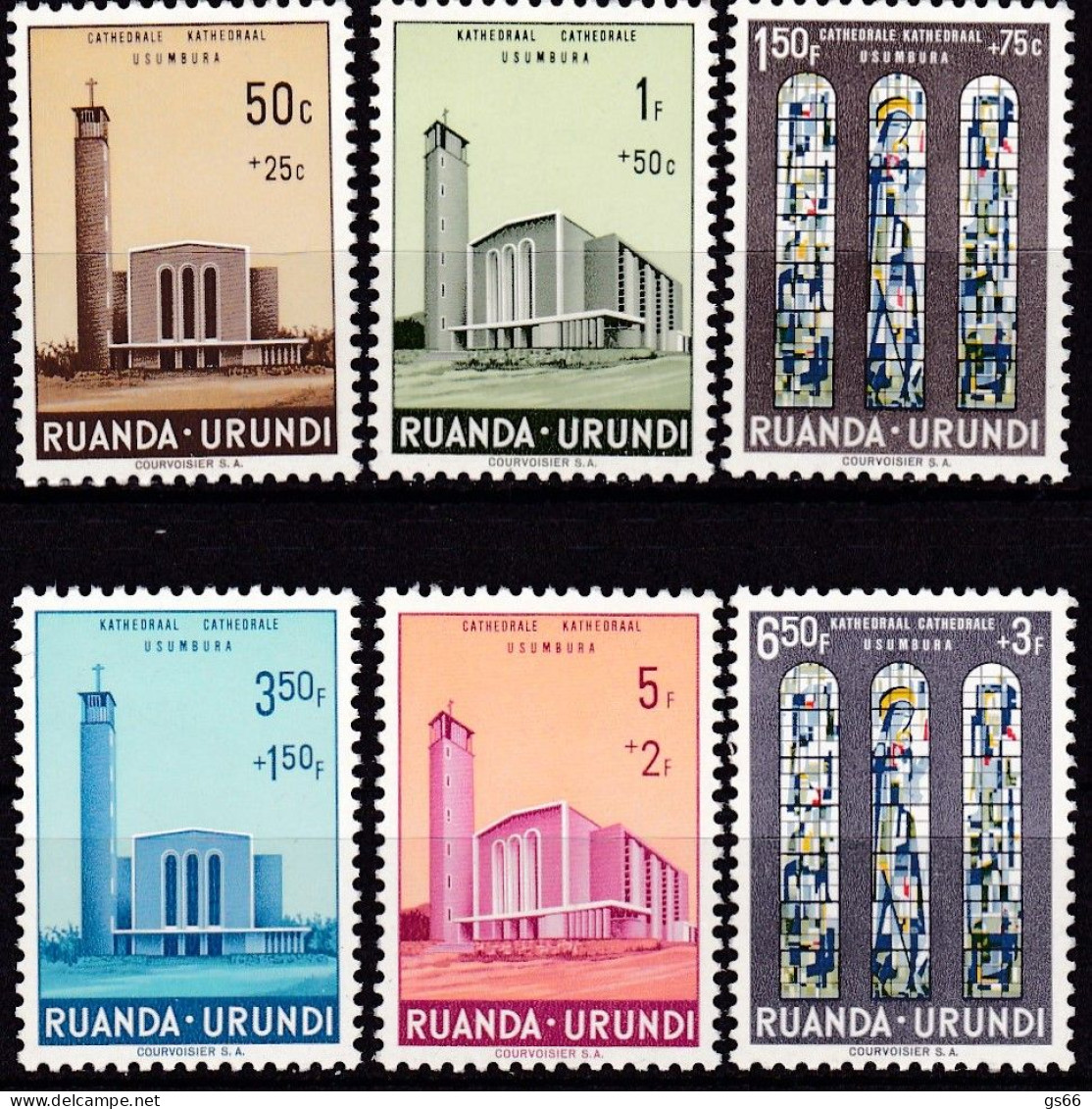 RUANDA-URUNDI, 1961, 183/88, MNH **,   Kathedrale Von Bujumbura. - Nuevos