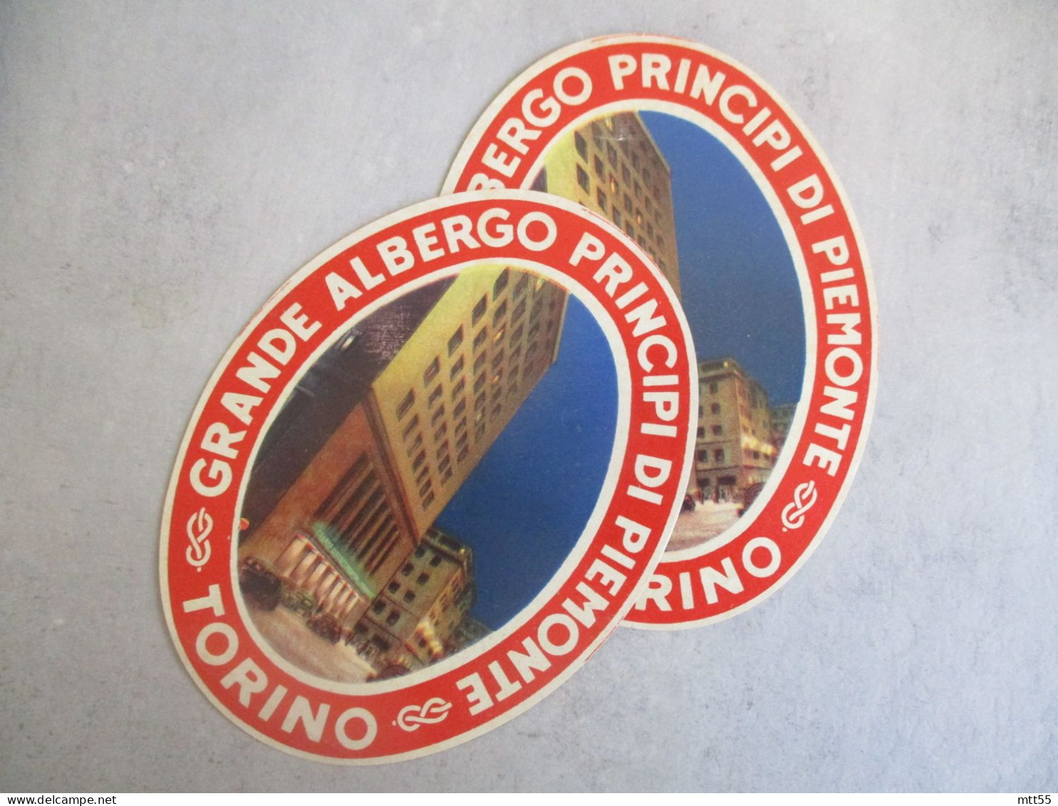 LOT DE 2 ETIQUETTE HOTEL HOTEL TORINO TURIN GRANDE ALBERGO DI PIEMONTE - Hotel Labels