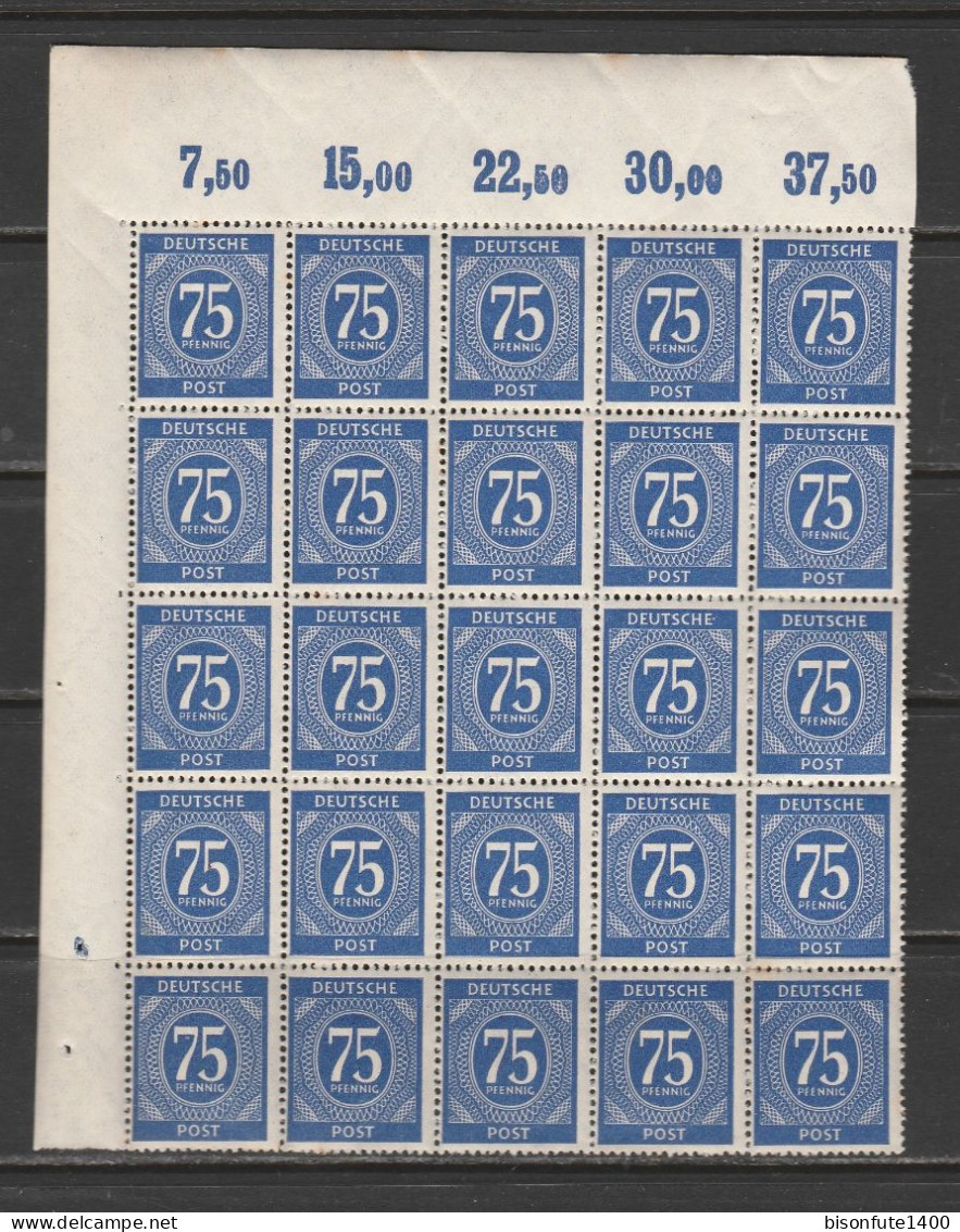 Allemagne 1946 : Timbres Yvert & Tellier N° 24 En Feuille D'époque ( 25 Timbres + Bord De Feuille ). - Postfris