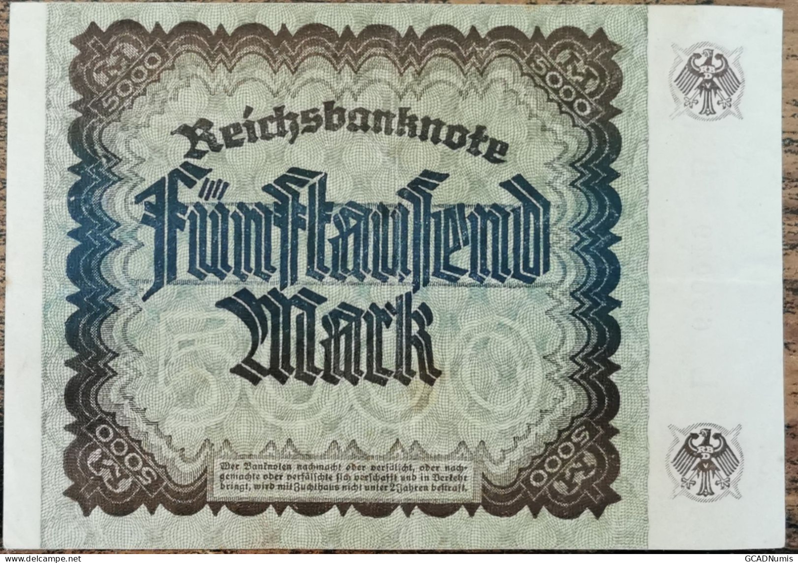 Billet Allemagne 5000 Mark 2 - 12 - 1922 / Reichsbanknote - 5.000 Mark