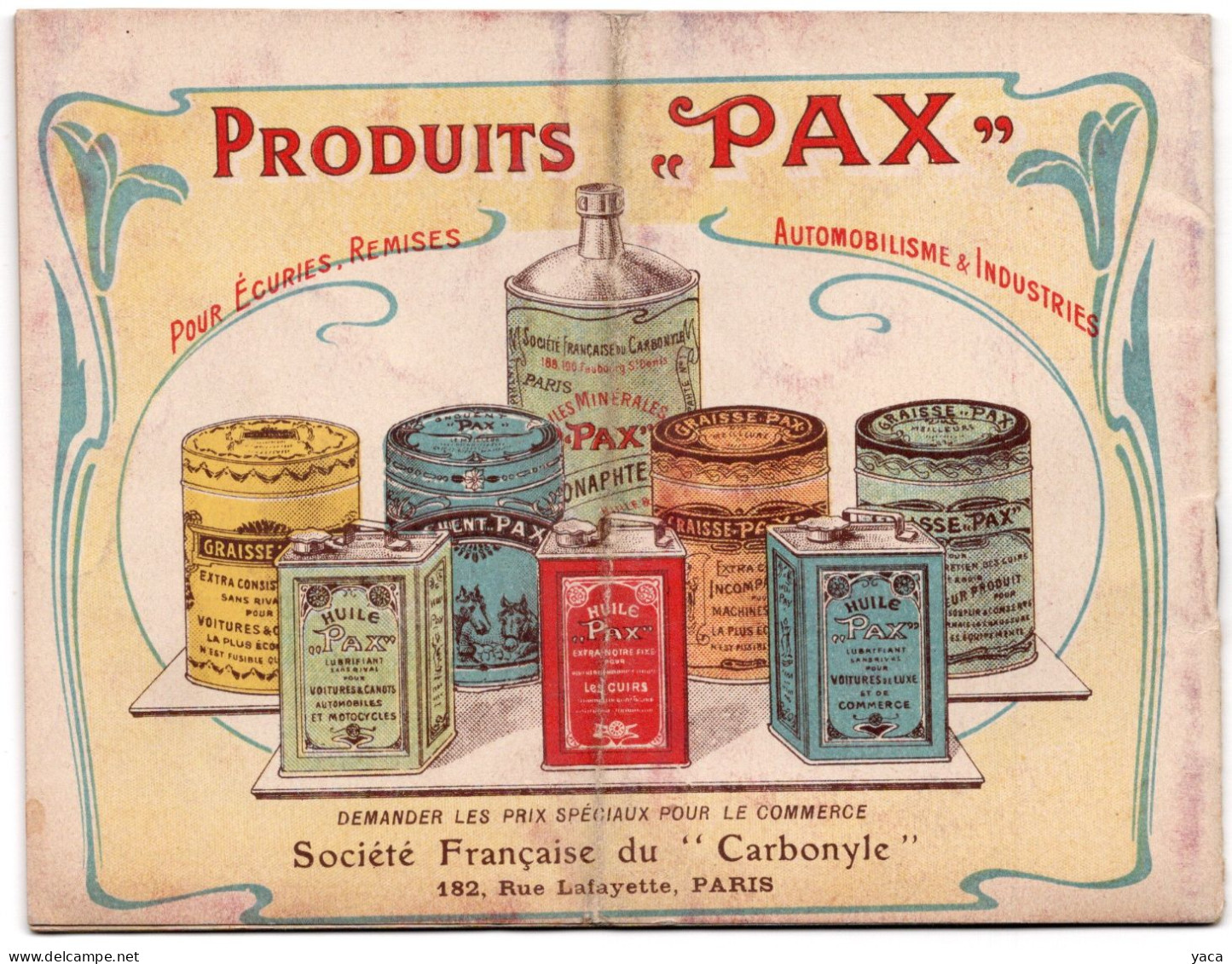 Livret Société Française Du Carbonyle Pax  Paris - + TARIF - 1900 – 1949