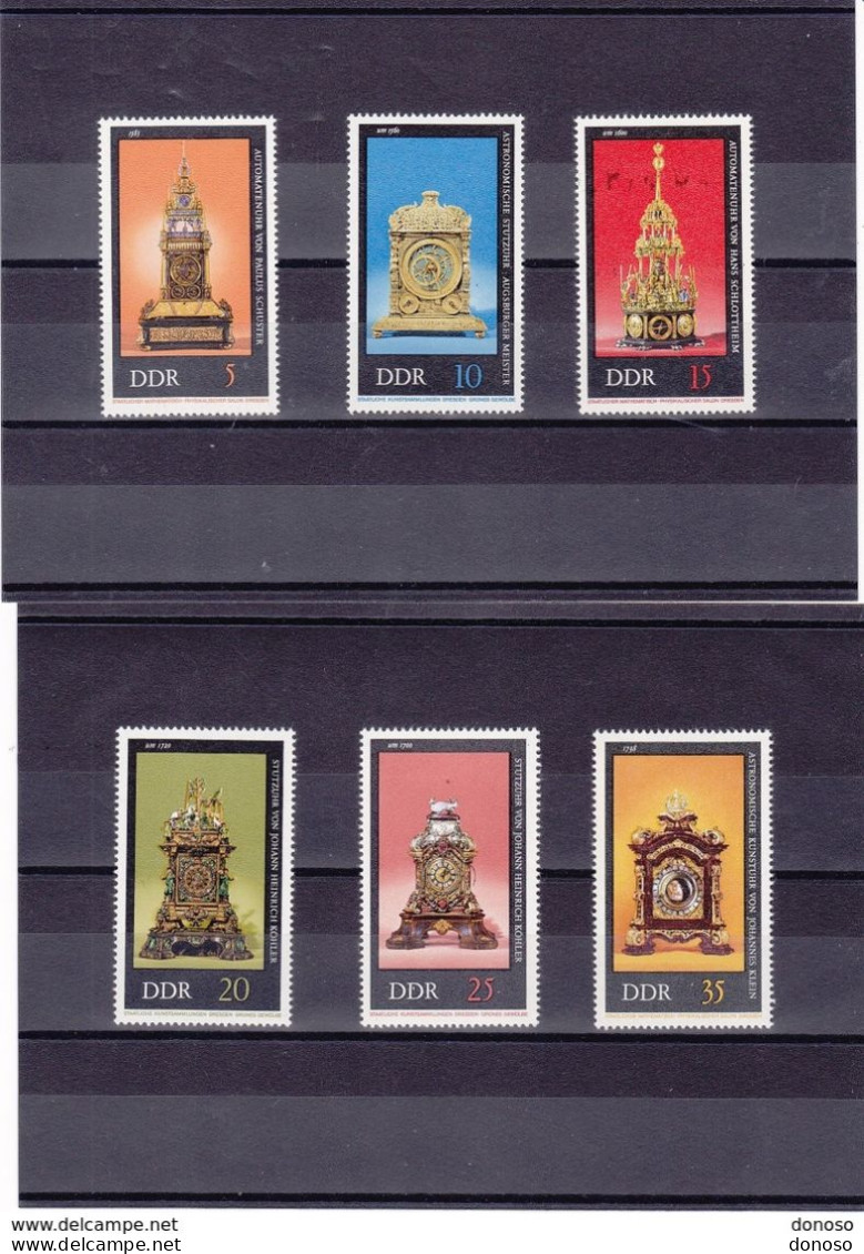 RDA 1975 HORLOGES ANCIENNES Yvert 1735-1740, Michel 2055-2060 NEUF** MNH Cote Yv 5 Euros - Nuevos