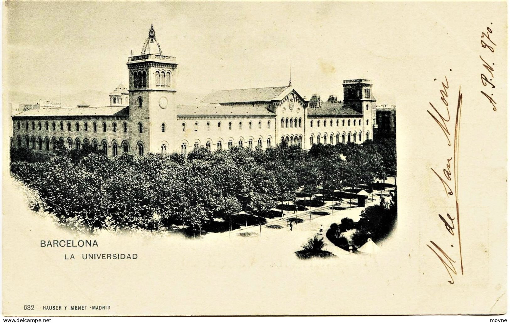 2279 - BARCELONA  :   LA UNIVERSIDAD      Circulée En 1901 Carte Du Collectionneur A.P.N.870 - RARE - Barcelona