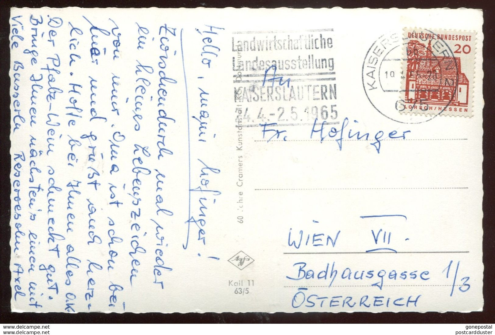 GERMANY Kaiserslautern 1965 Stiftsplatz. Real Photo Postcard (h1574) - Kaiserslautern