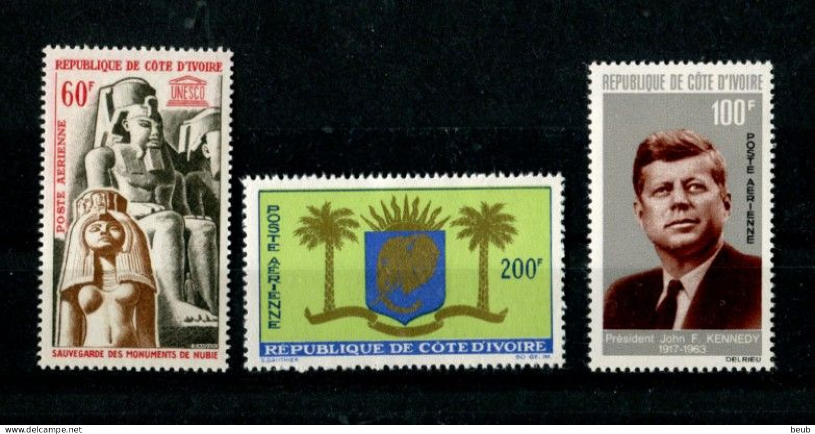 V - COTE D'IVOIRE - Année 1964 : Poste Aérienne PA 31 à 33 - (3 Timbres Tous NSC **) - Côte D'Ivoire (1960-...)