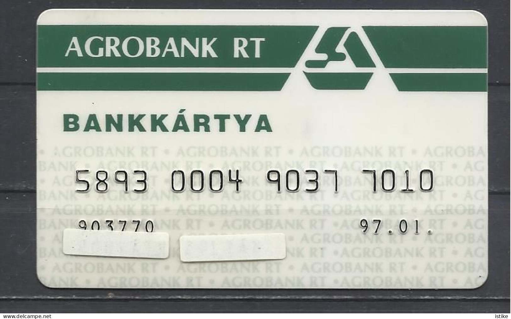 Hungary, Agrobank, 1997. - Carte Di Credito (scadenza Min. 10 Anni)