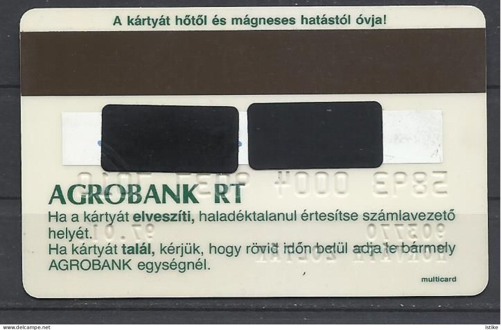 Hungary, Agrobank, 1997. - Tarjetas De Crédito (caducidad Min 10 Años)