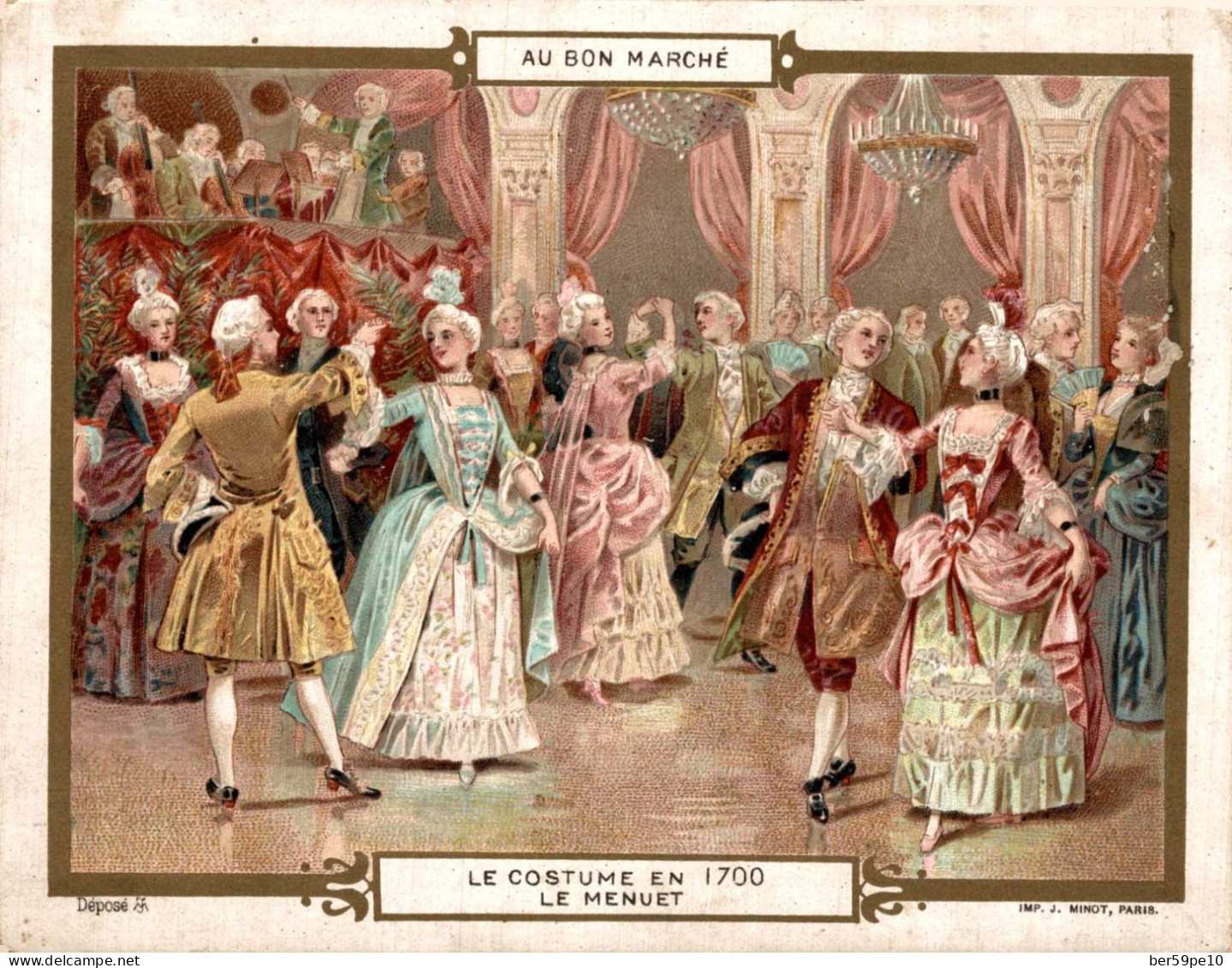 CHROMO AU BON MARCHE LE COSTUME EN 1700 LE MENUET - Au Bon Marché