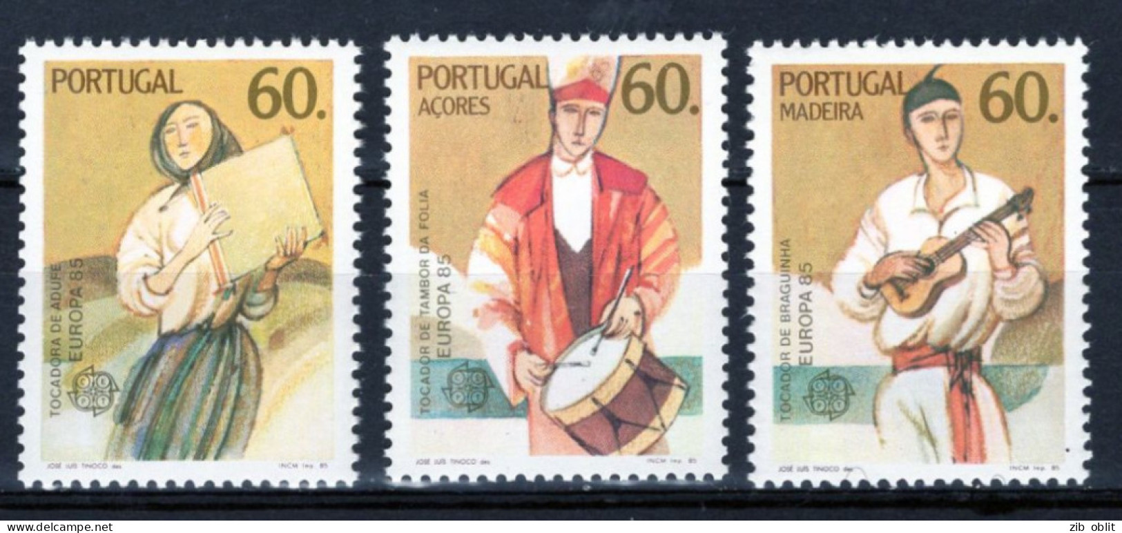 (alm10) EUROPA CEPT  Xx MNH  PORTUGAL ACORES MADERE MADEIRA Music Musique Tambour Guitare Tambourin - Musik