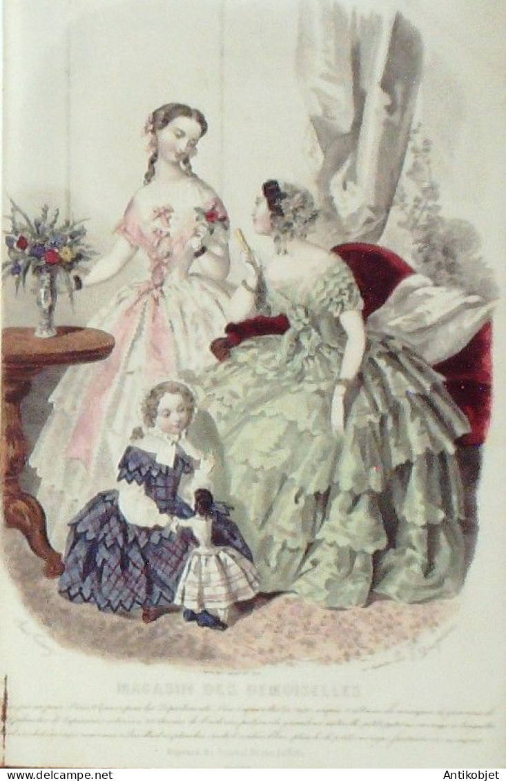 Modes Magasin des Demoiselles 15 gravues + 11 Patrons années 1852-1853