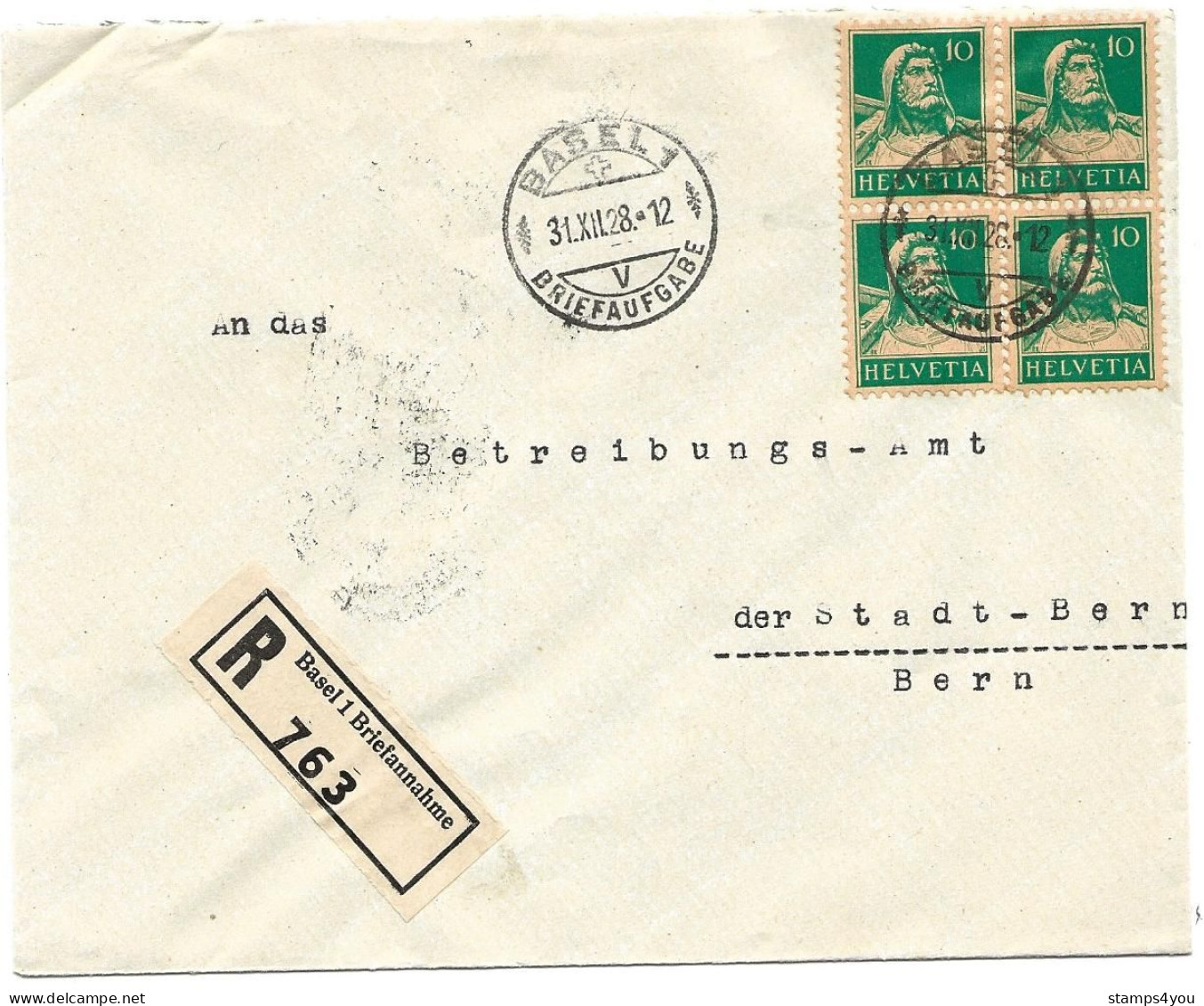 169 - 48 - Enveloppe Recommandée Envoyée De Basel 1 - 1928 - Covers & Documents