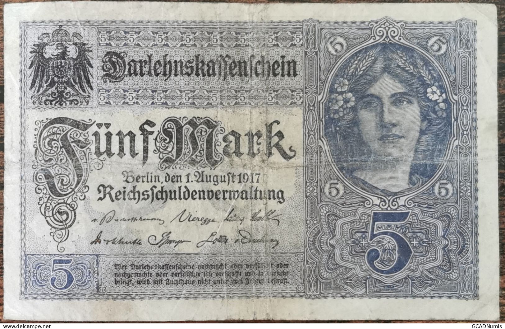 Billet Allemagne 5 Mark 1 - 8 - 1917 - 5 Mark