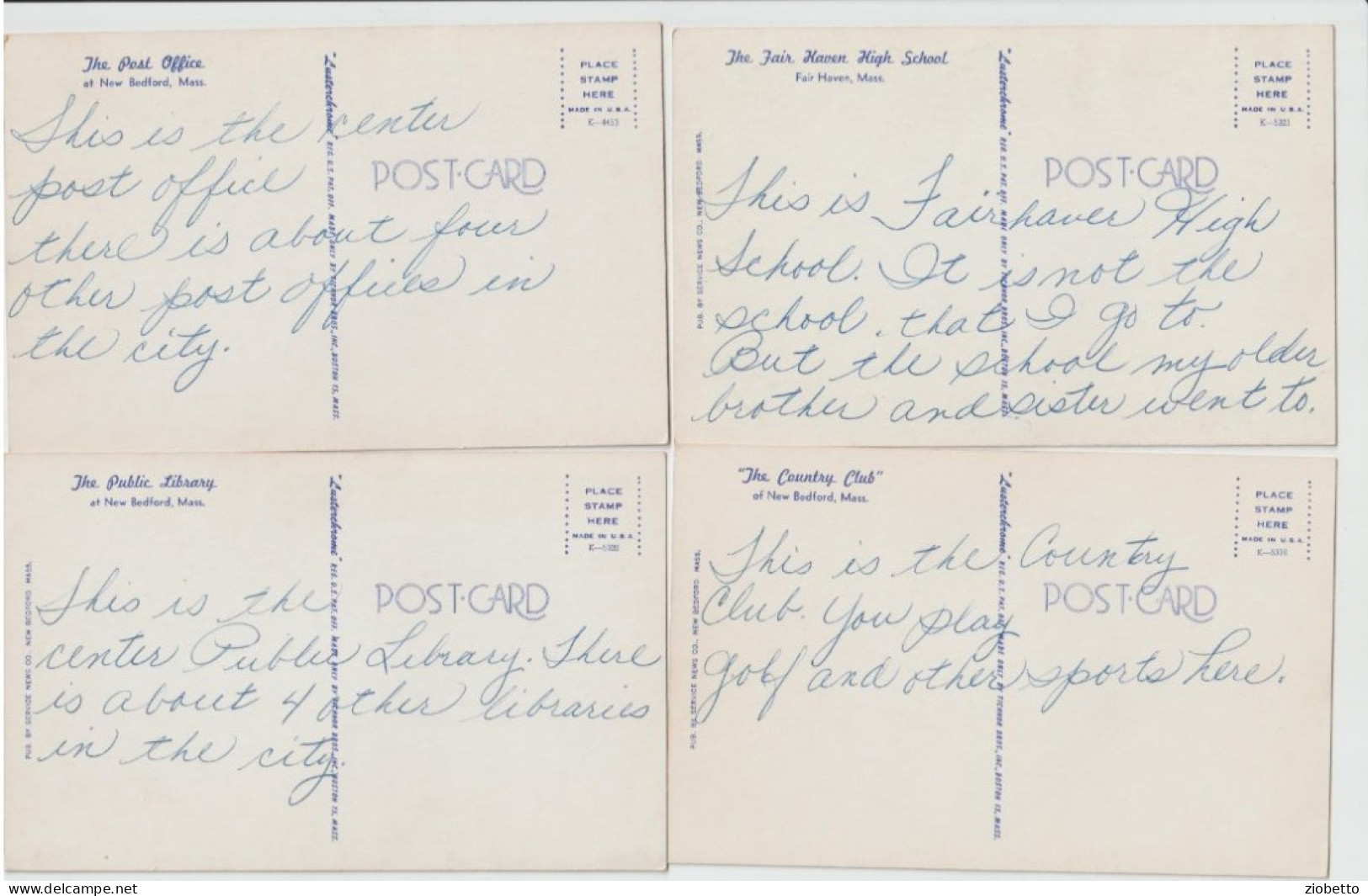 4 CARTOLINE DI NEW BEDFORD / FAIR HAVEN - Massachusetts -  FORMATO PICCOLO - Other & Unclassified