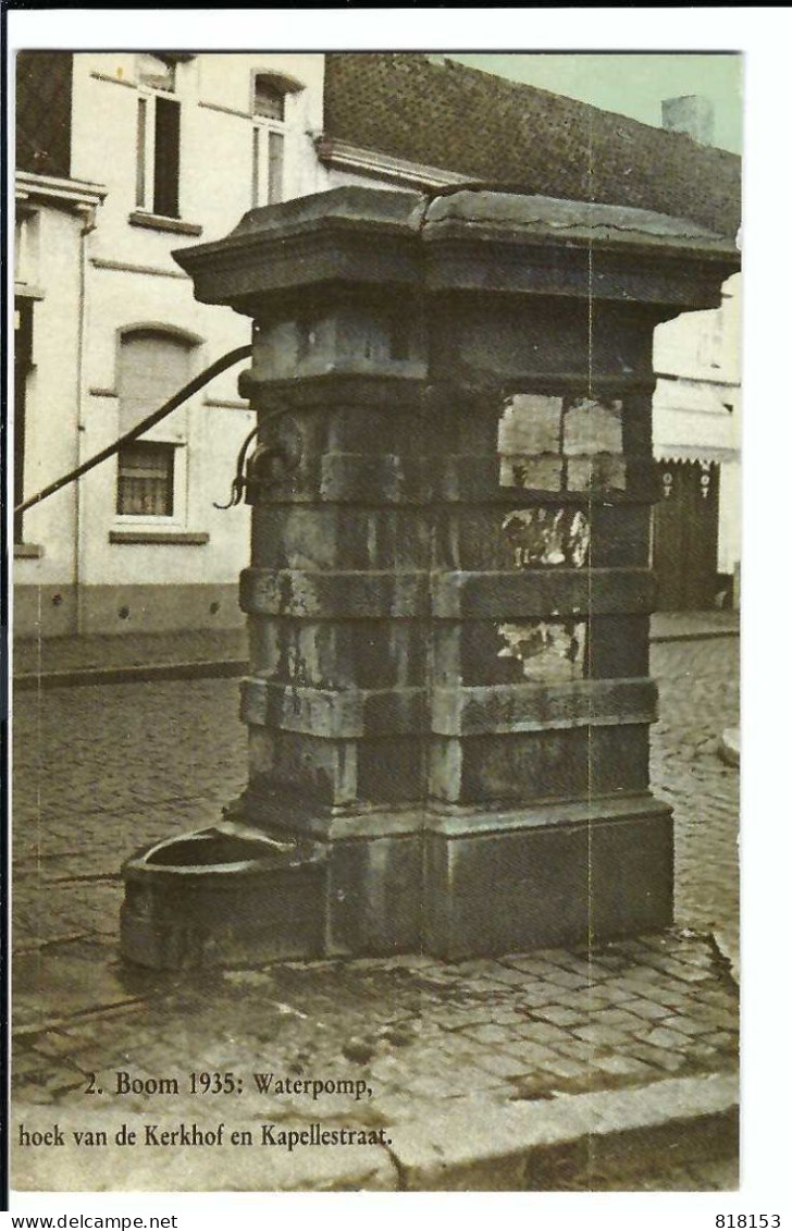 2.Boom  1935 : Waterpomp  Hoek V D Kerkhof En Kapellestraat - Boom