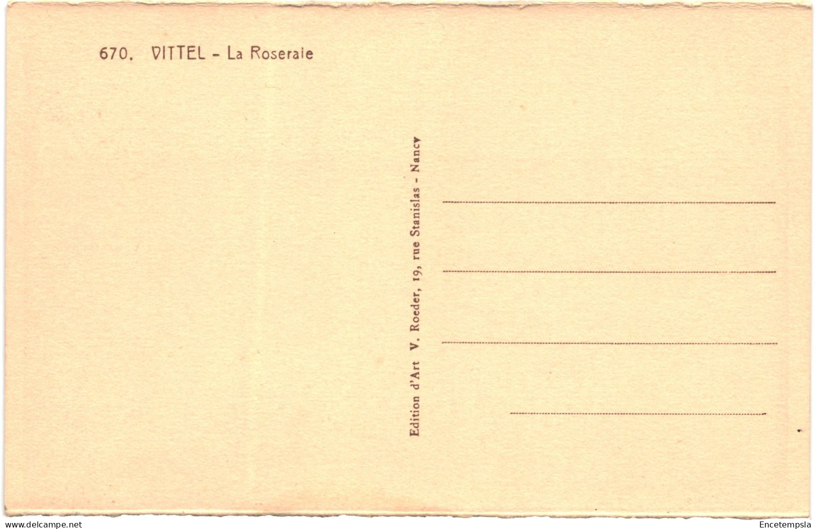 CPA Carte Postale France Vittel La Roseraie   VM80650 - Vittel