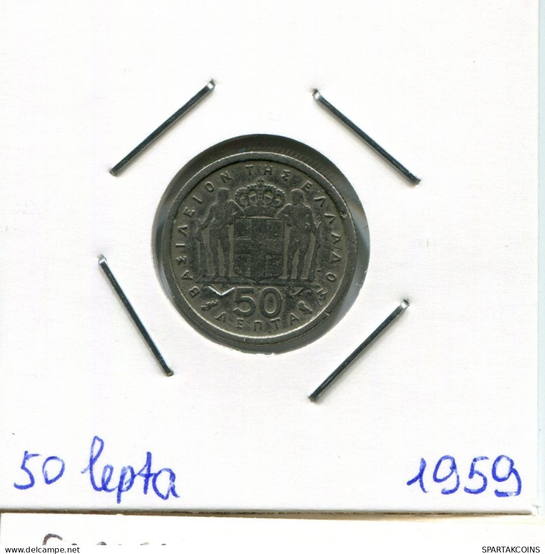 50 LEPTA 1959 GRIECHENLAND GREECE Münze #AK479.D.A - Grecia