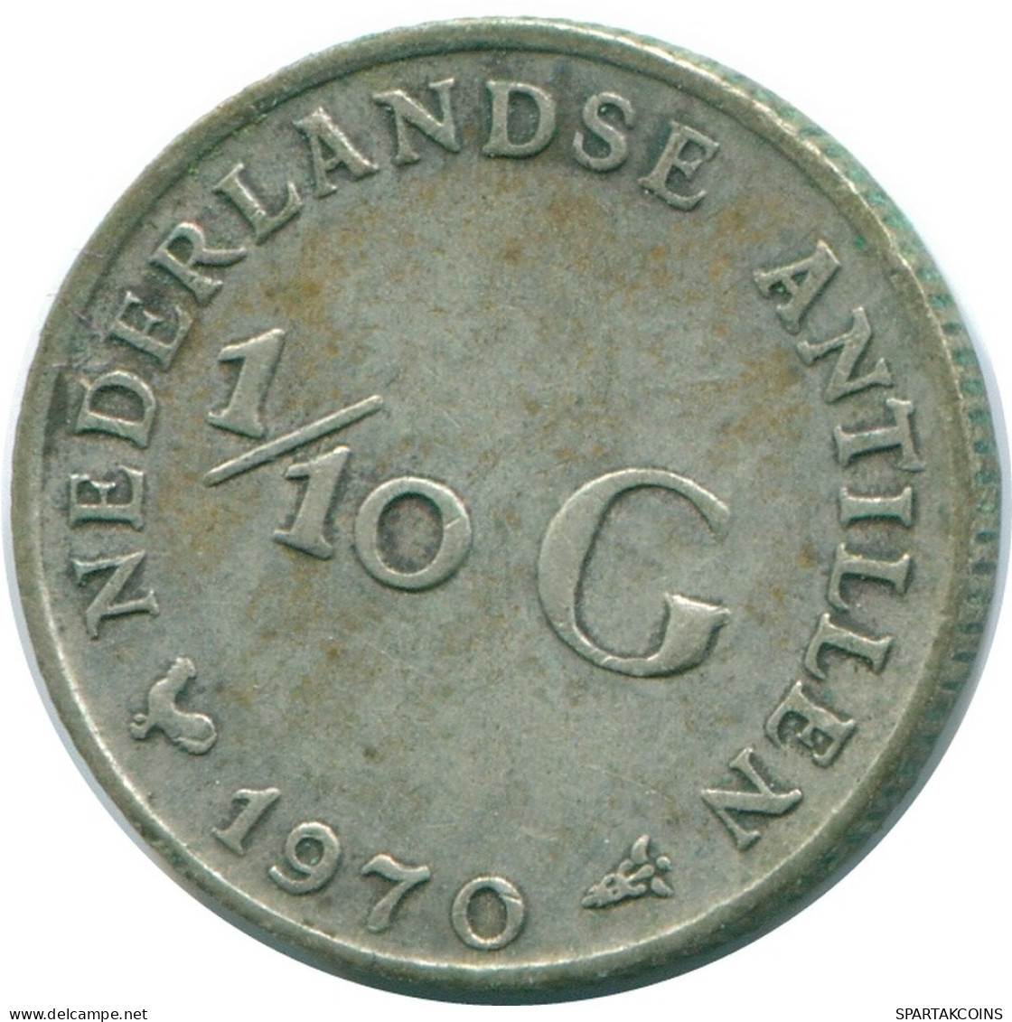 1/10 GULDEN 1970 NIEDERLÄNDISCHE ANTILLEN SILBER Koloniale Münze #NL13030.3.D.A - Antille Olandesi