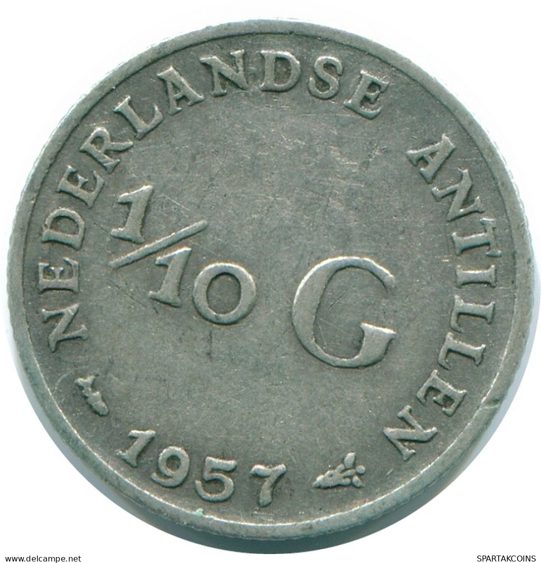 1/10 GULDEN 1957 NETHERLANDS ANTILLES SILVER Colonial Coin #NL12171.3.U.A - Niederländische Antillen