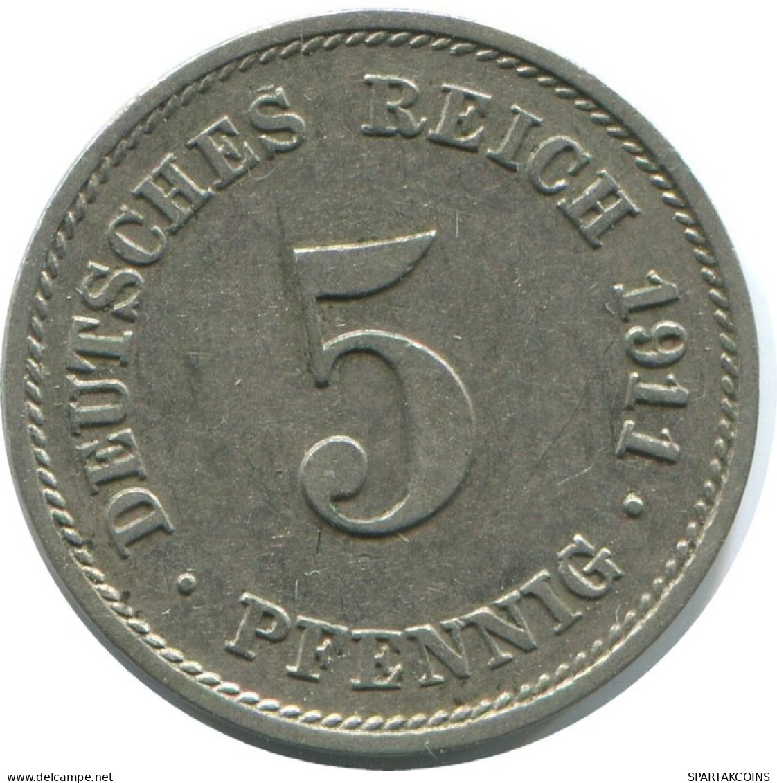 5 PFENNIG 1911 E GERMANY Coin #AE684.U.A - 5 Pfennig