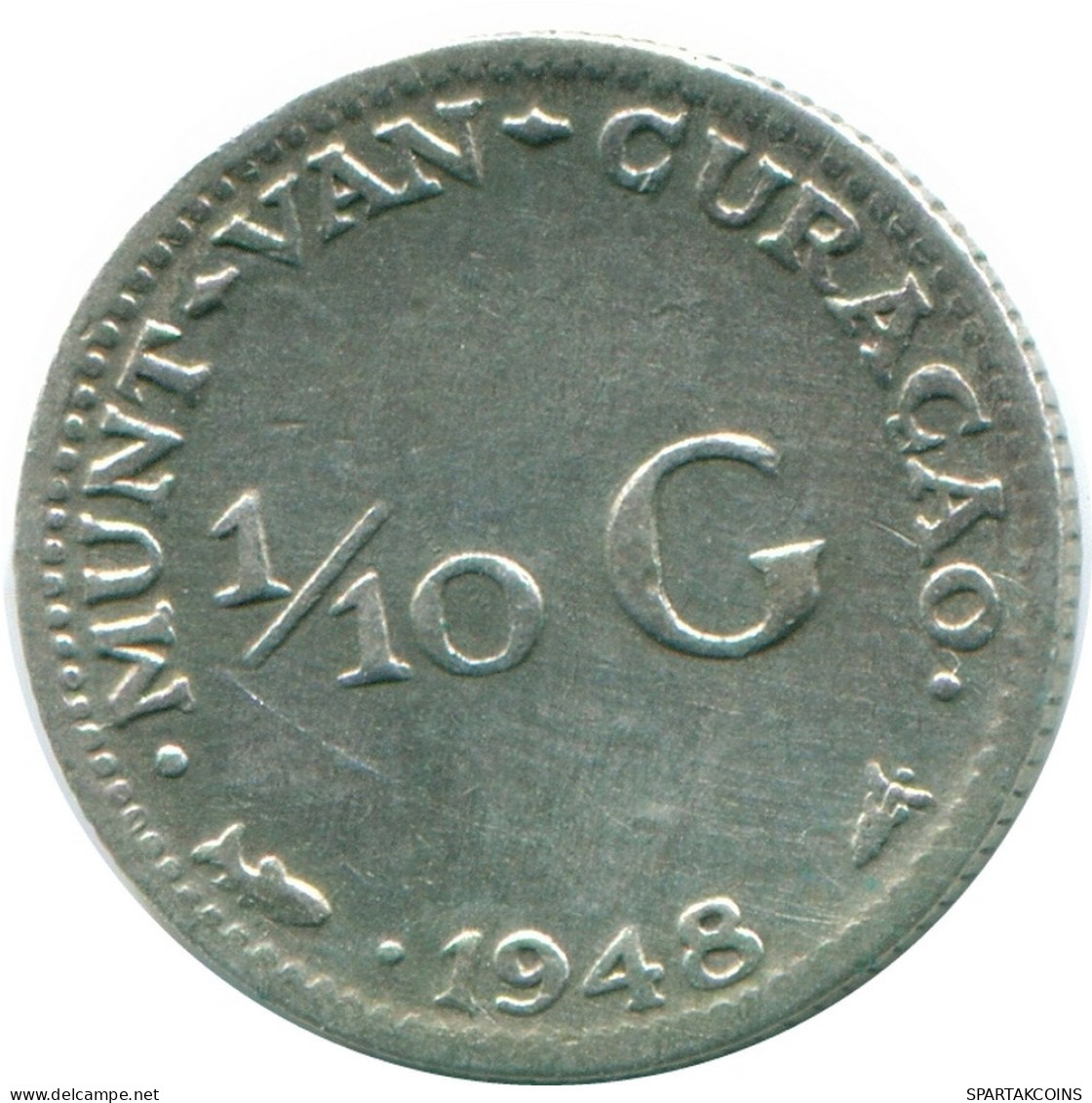 1/10 GULDEN 1948 CURACAO NEERLANDÉS NETHERLANDS PLATA #NL11898.3.E.A - Curacao