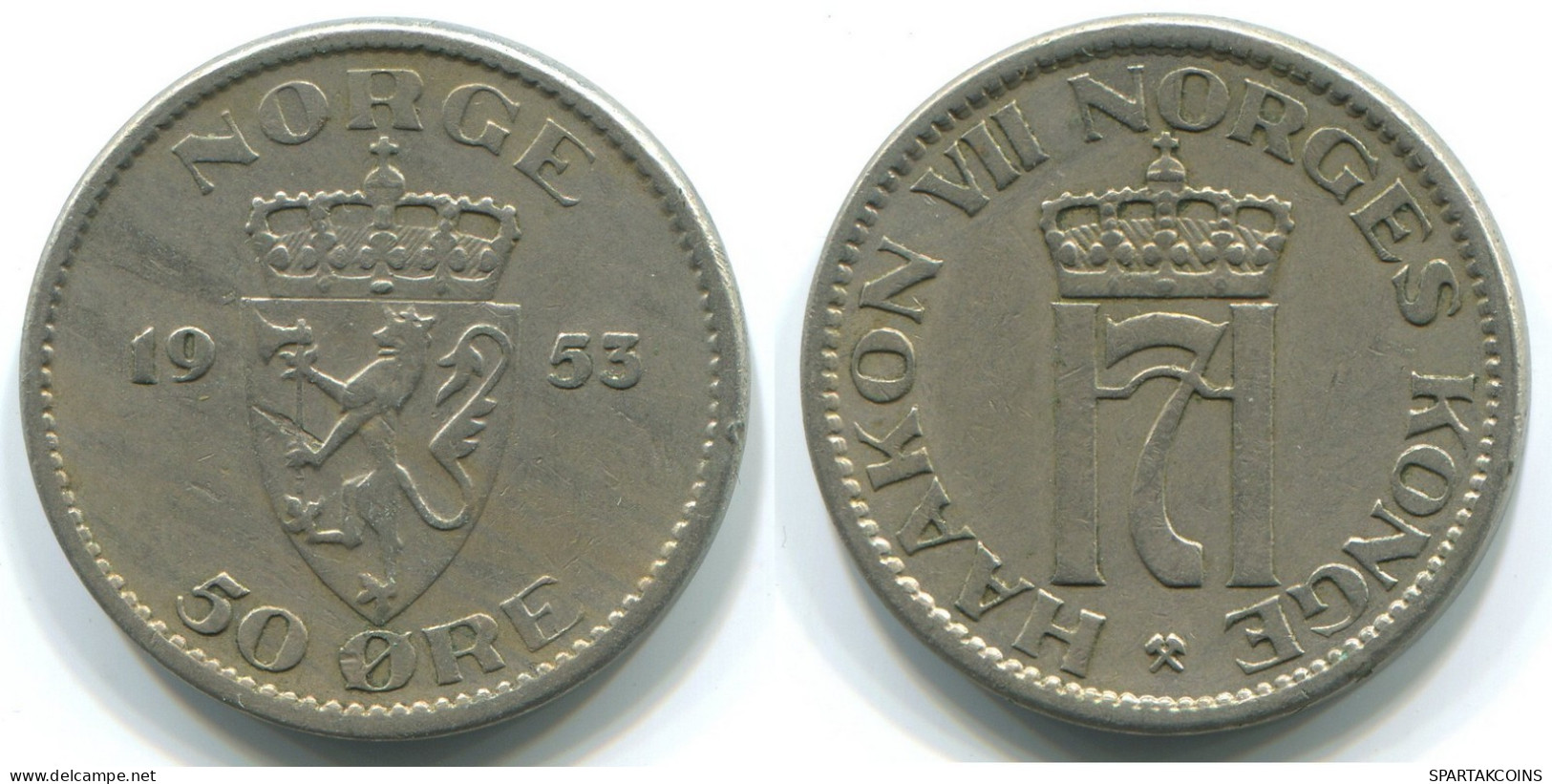 50 ORE 1953NORUEGA NORWAY Moneda #WW1058.E.A - Norvège